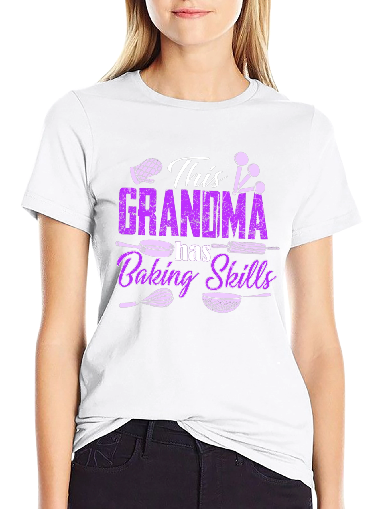 Grandma Baking Skills T-Shirt - Black Cotton