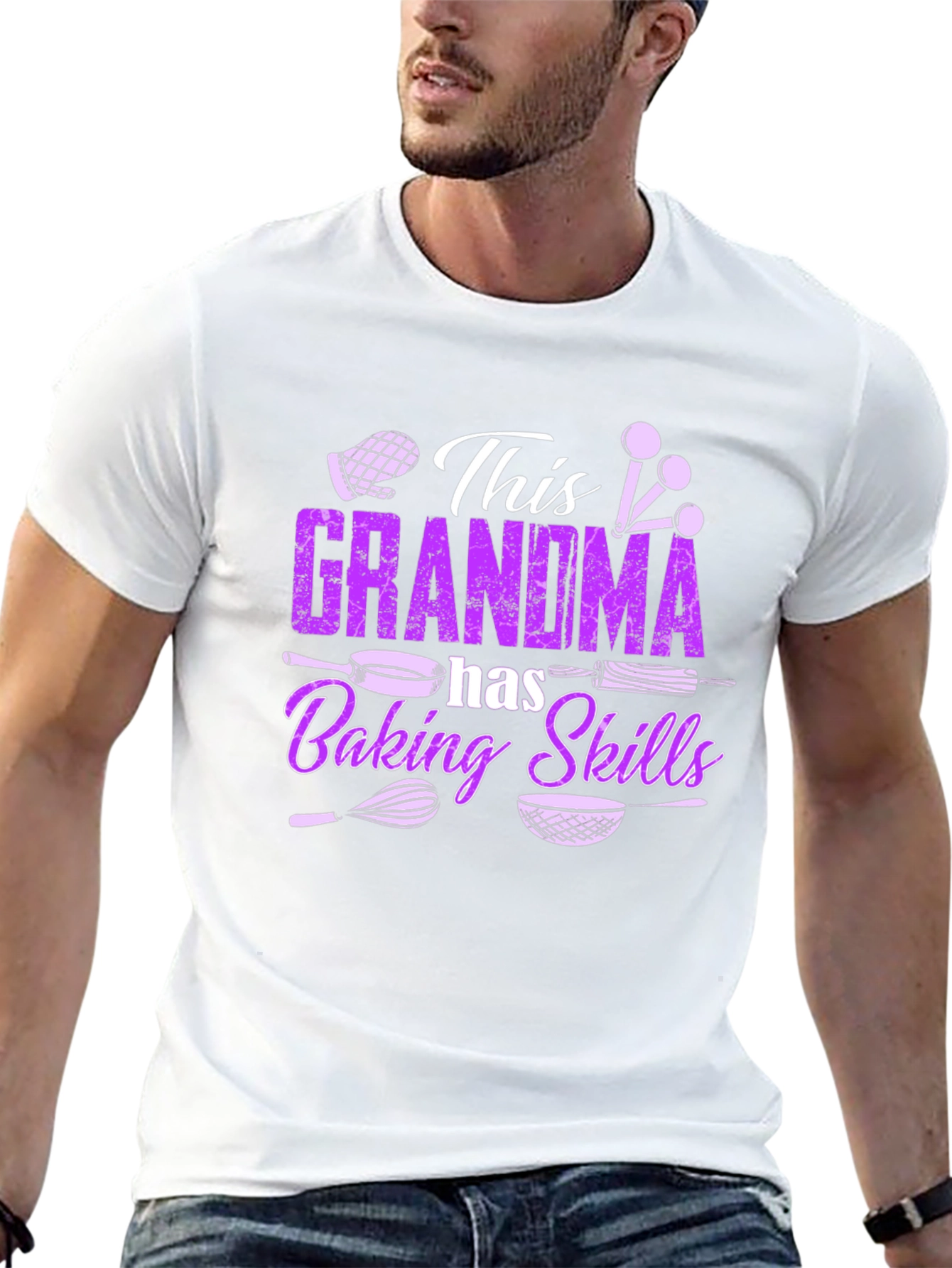 Grandma Baking Skills T-Shirt - Black Cotton
