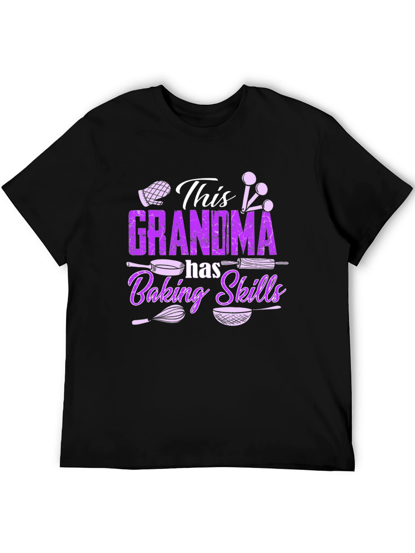 Grandma Baking Skills T-Shirt - Black Cotton