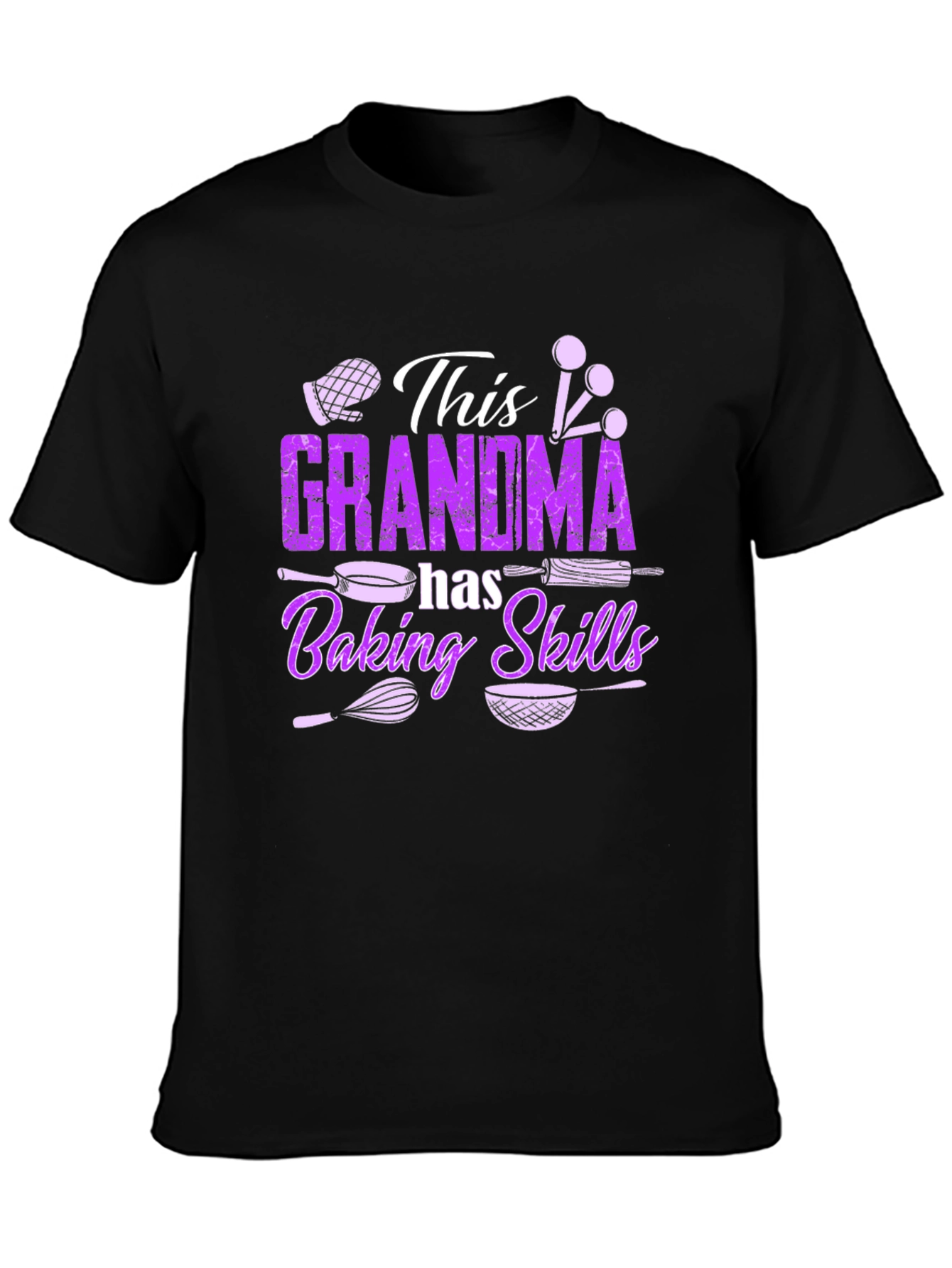 Grandma Baking Skills T-Shirt - Black Cotton
