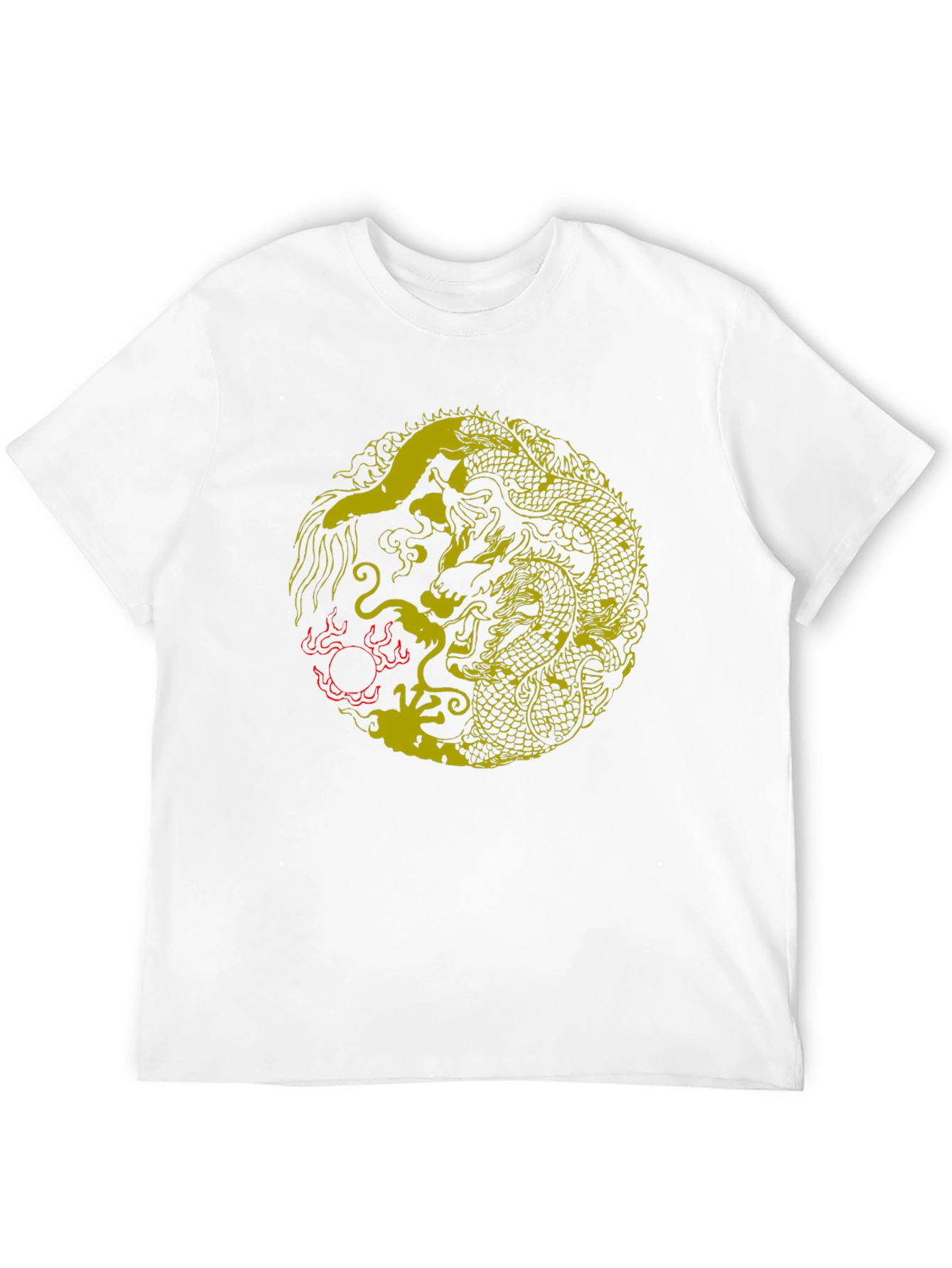 Yin Yang Dragon Graphic T-Shirt - Stylish Black Tee