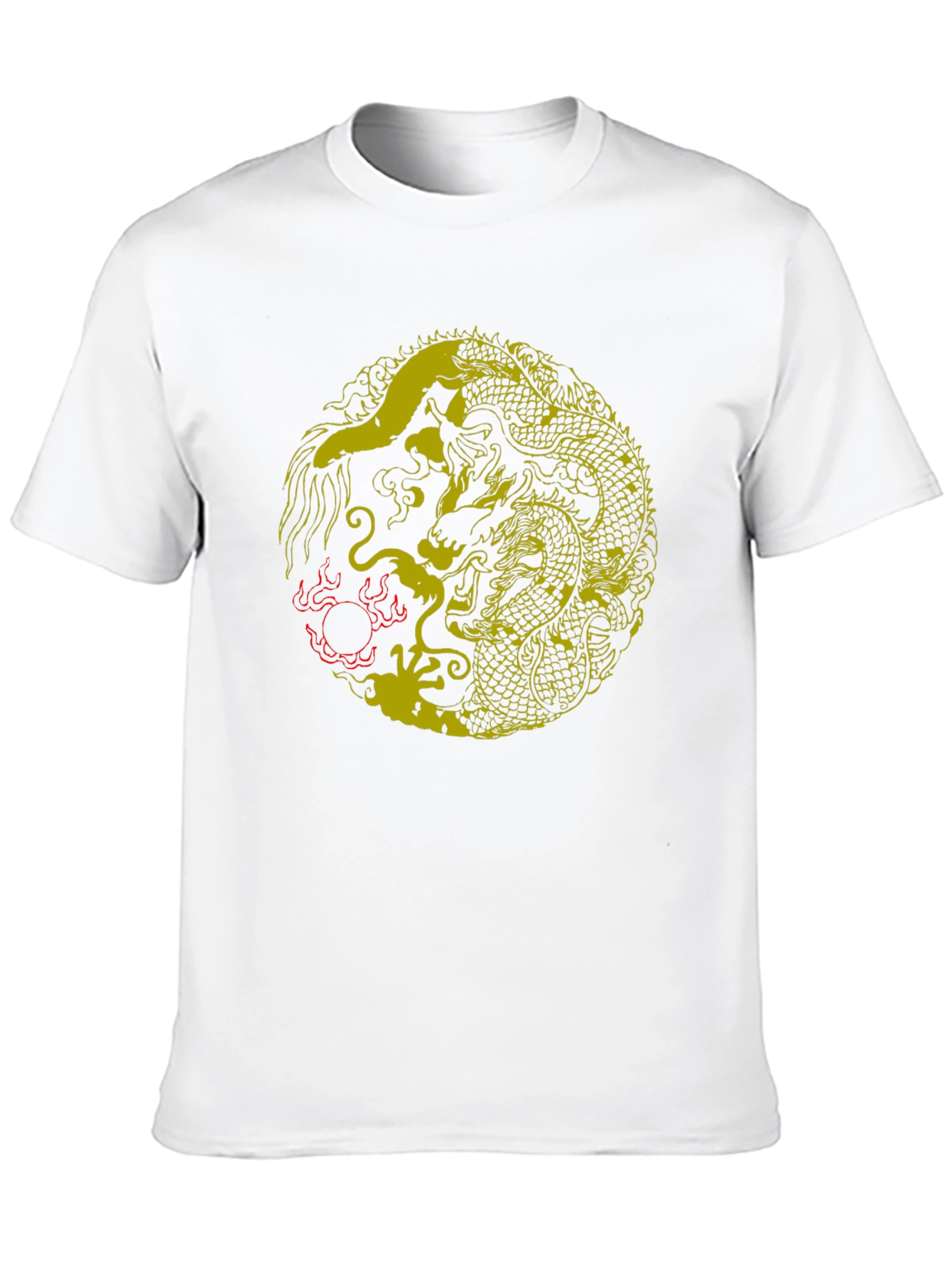Yin Yang Dragon Graphic T-Shirt - Stylish Black Tee