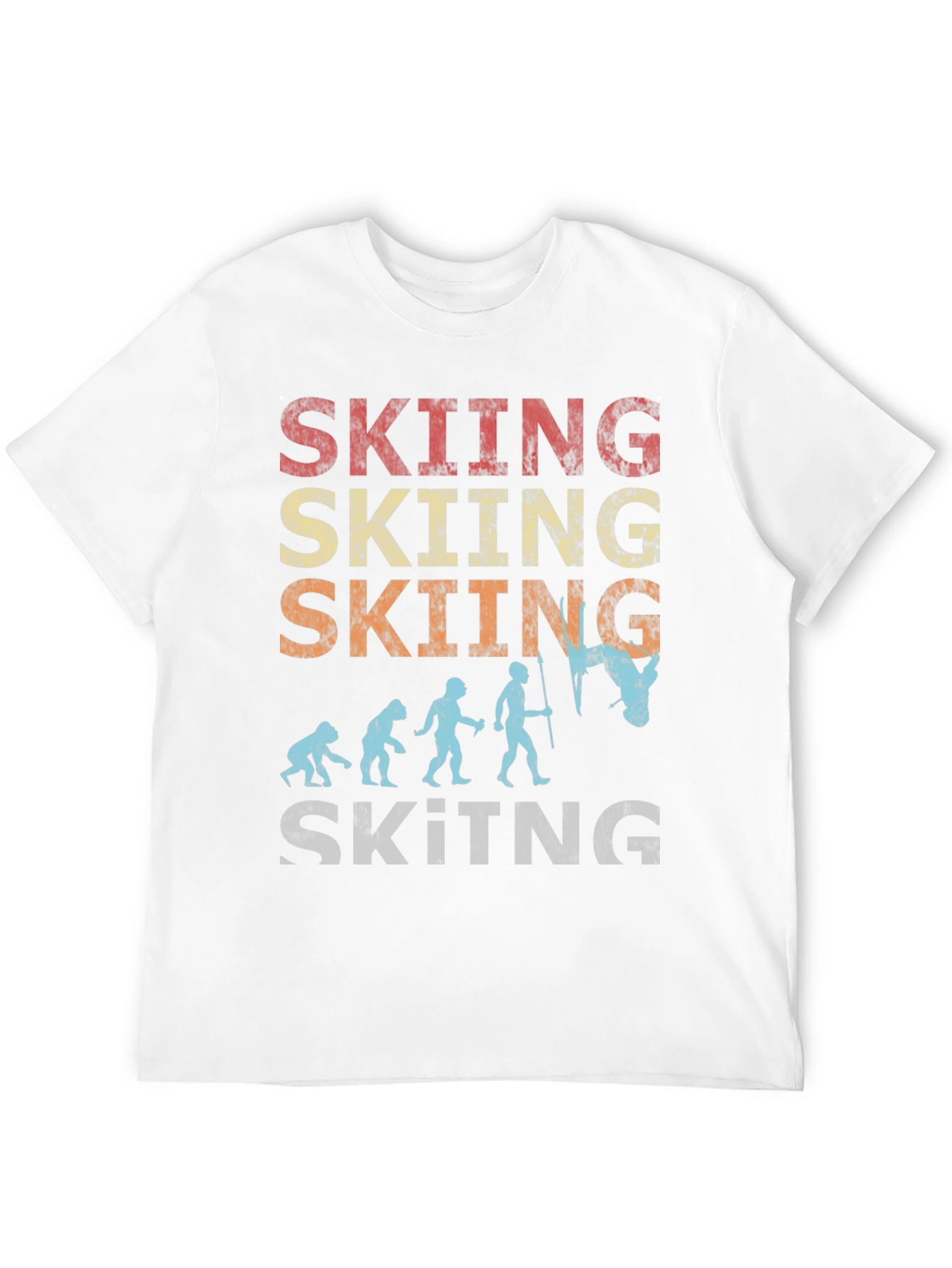 Skiing Evolution Graphic Tee - Black