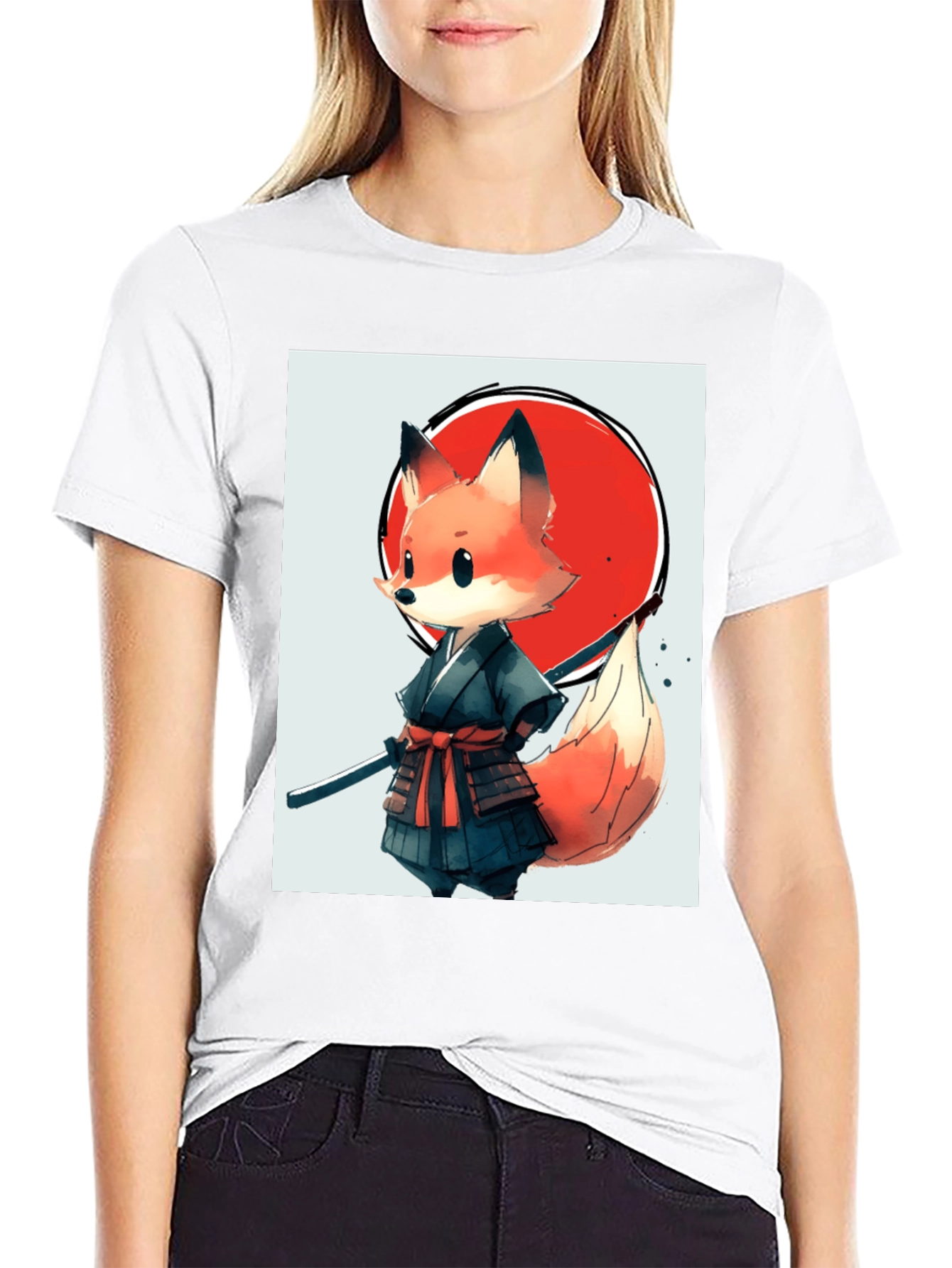Fox Samurai Graphic Tee - Unique Anime Style