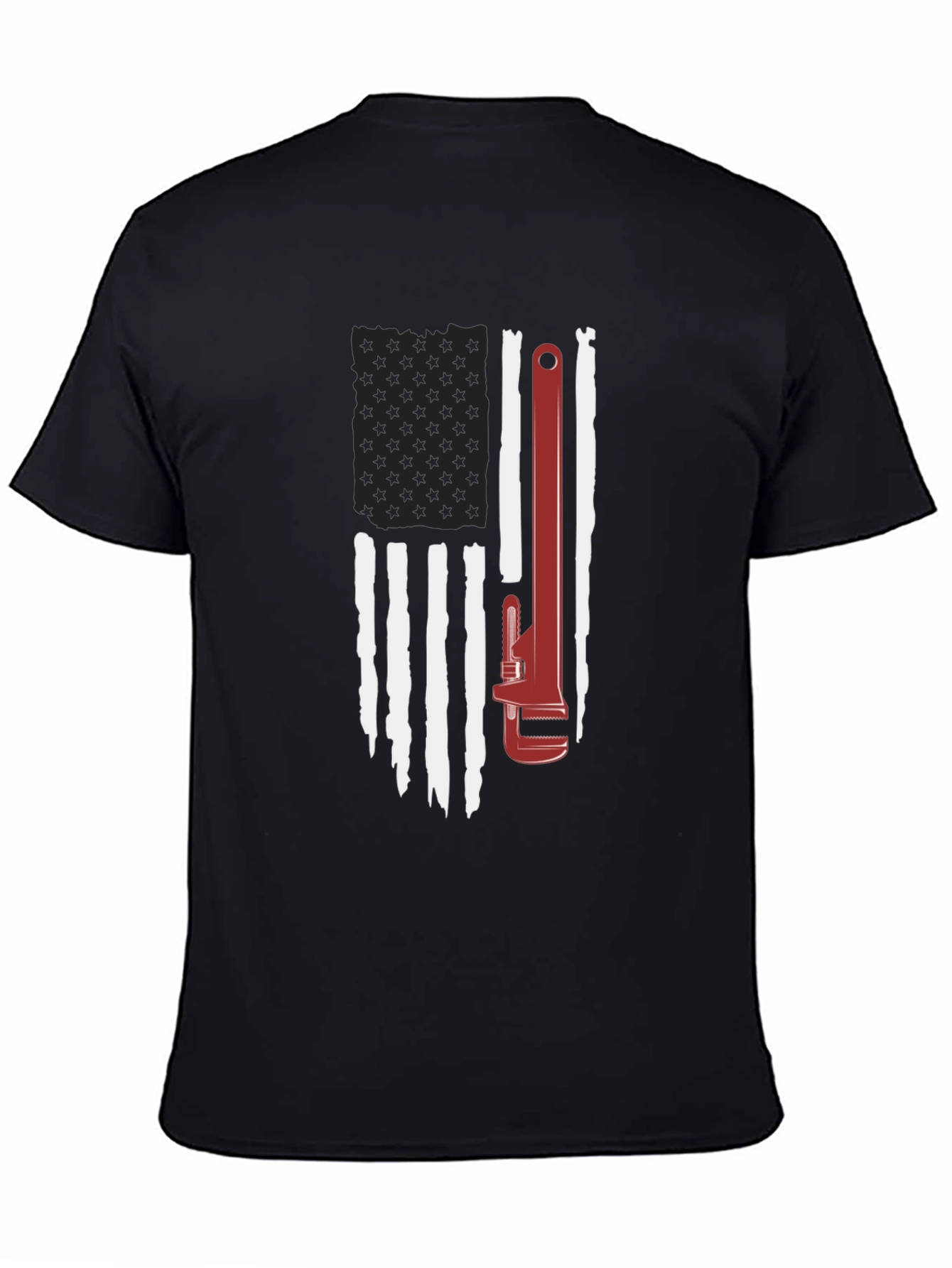 American Flag Wrench Graphic T-Shirt