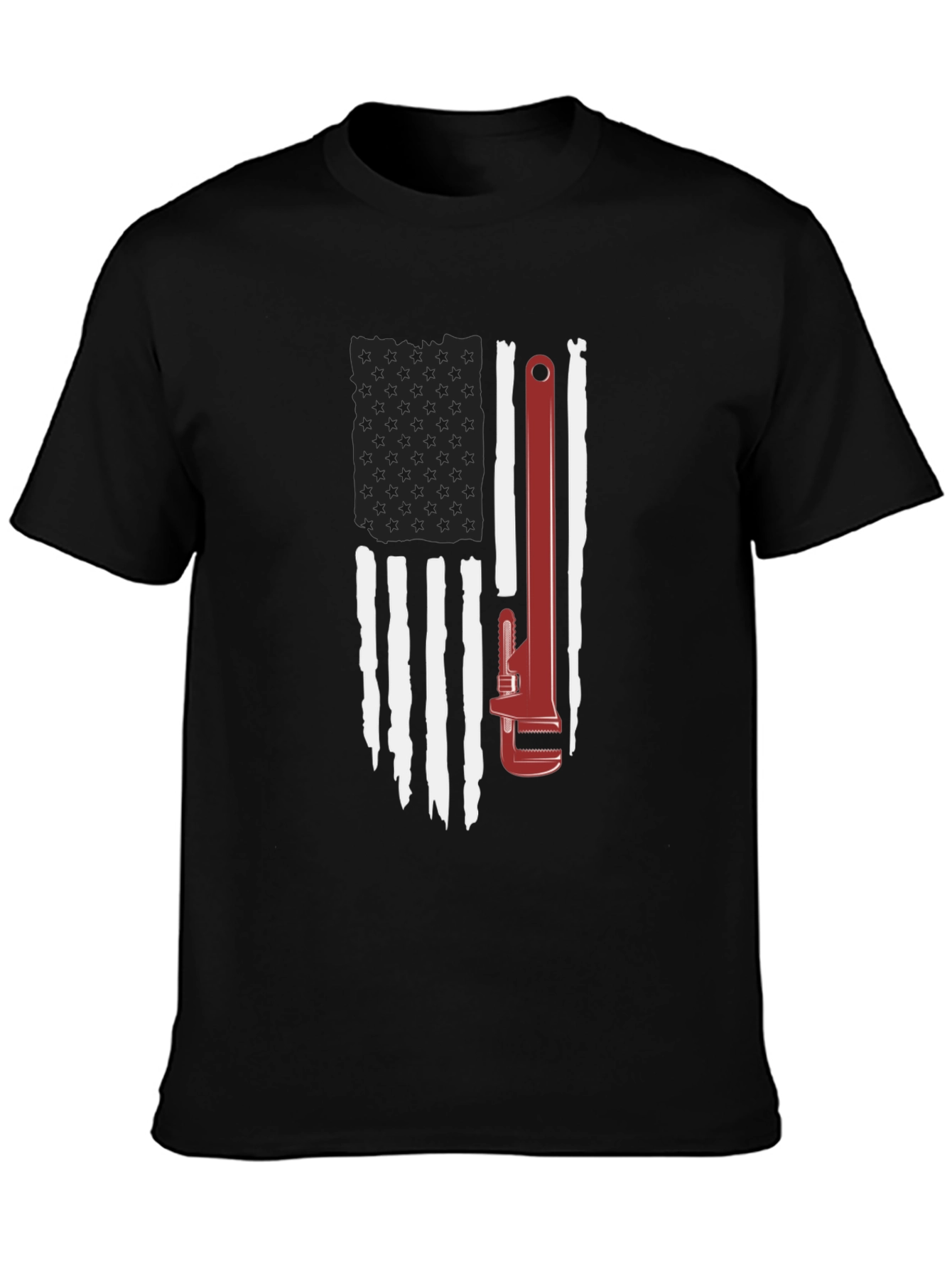 American Flag Wrench Graphic T-Shirt