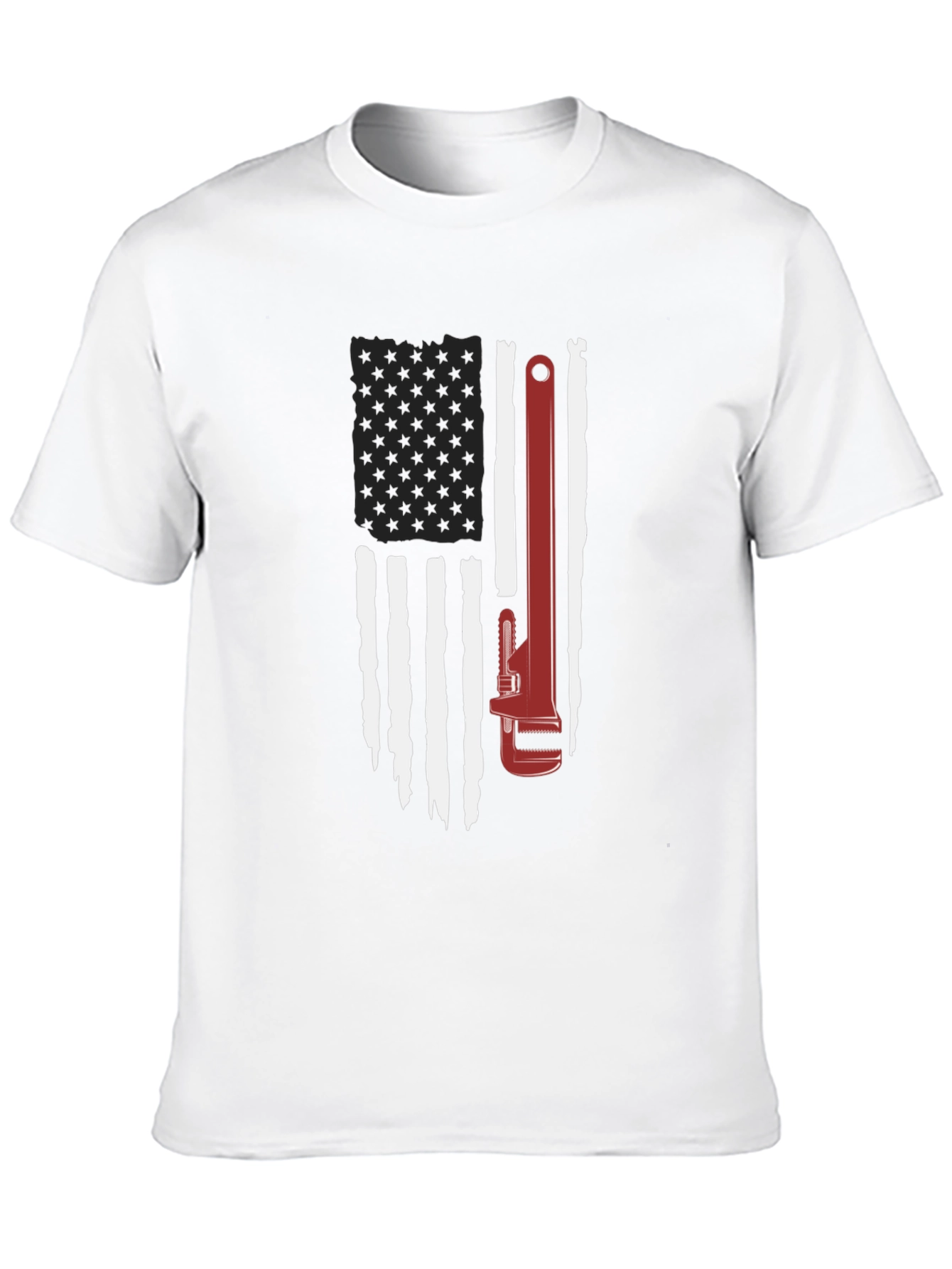 American Flag Wrench Graphic T-Shirt