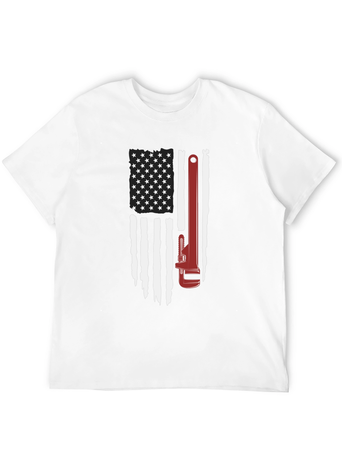 American Flag Wrench Graphic T-Shirt