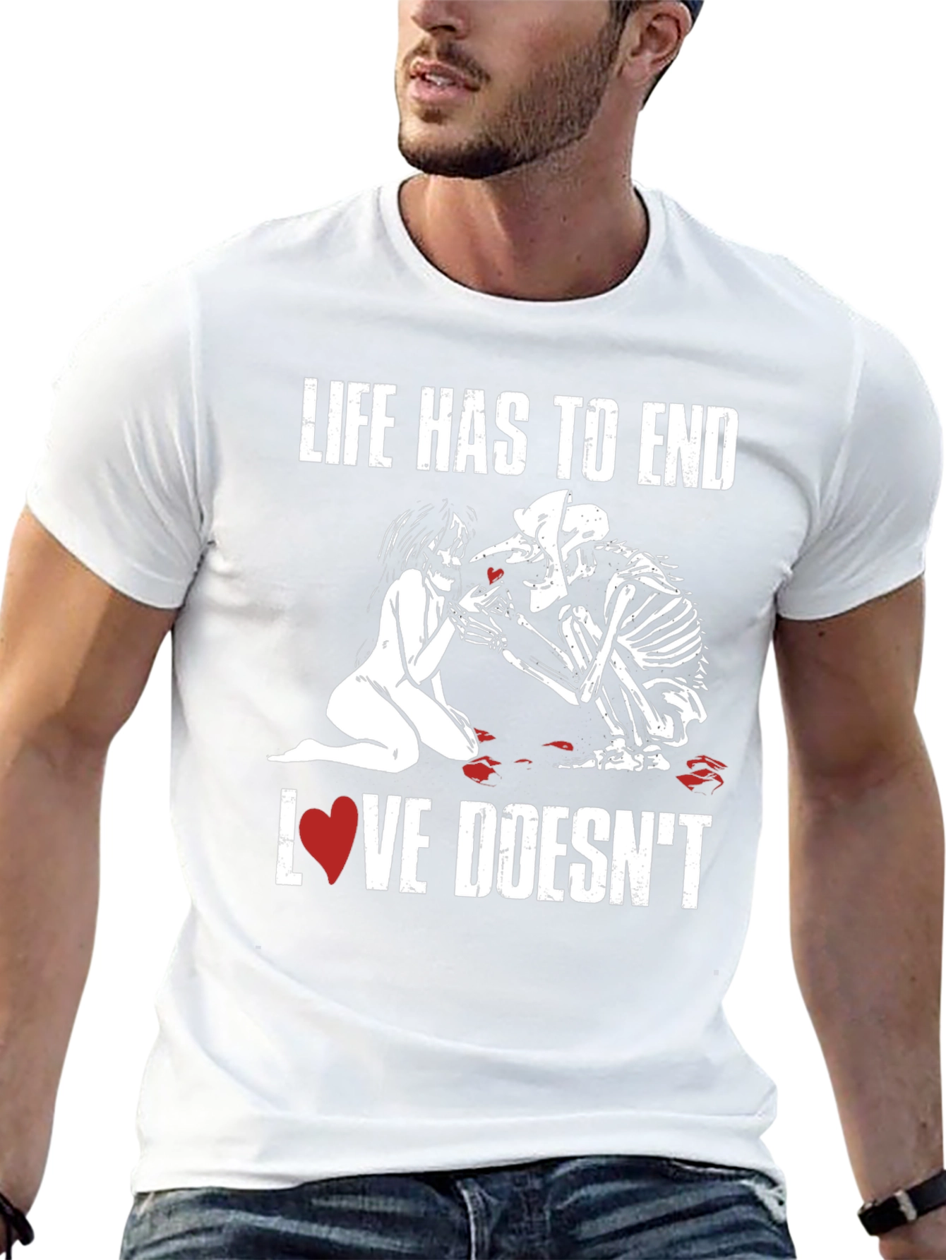 Life Ends Love Doesnt T-Shirt - Black