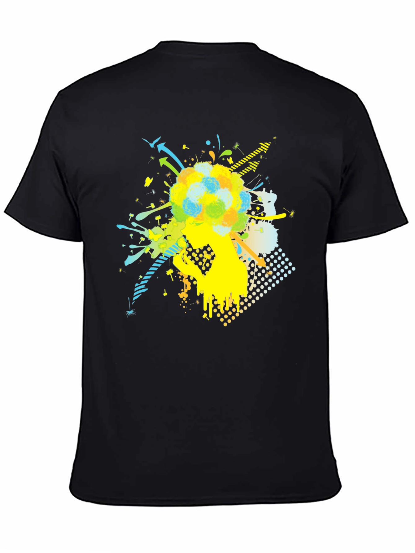 Mens Graphic Tee - Abstract Design Black T-Shirt