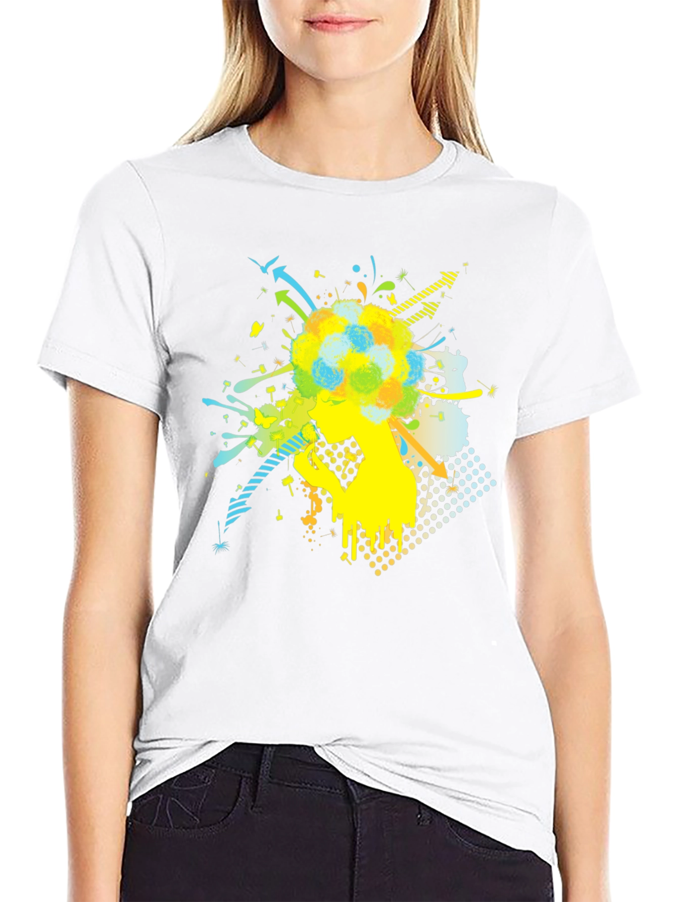 Mens Graphic Tee - Abstract Design Black T-Shirt