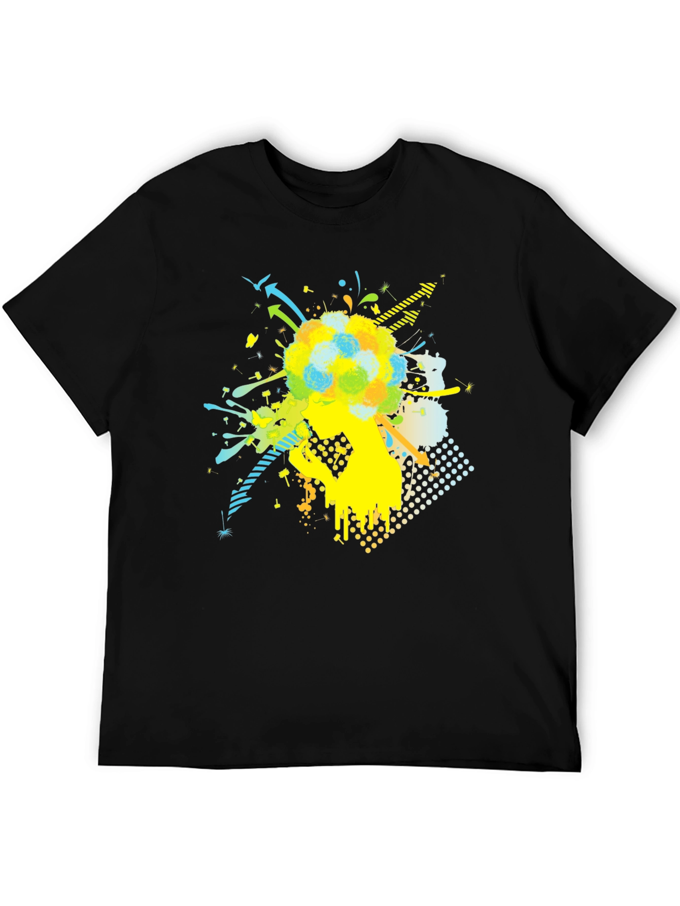 Mens Graphic Tee - Abstract Design Black T-Shirt