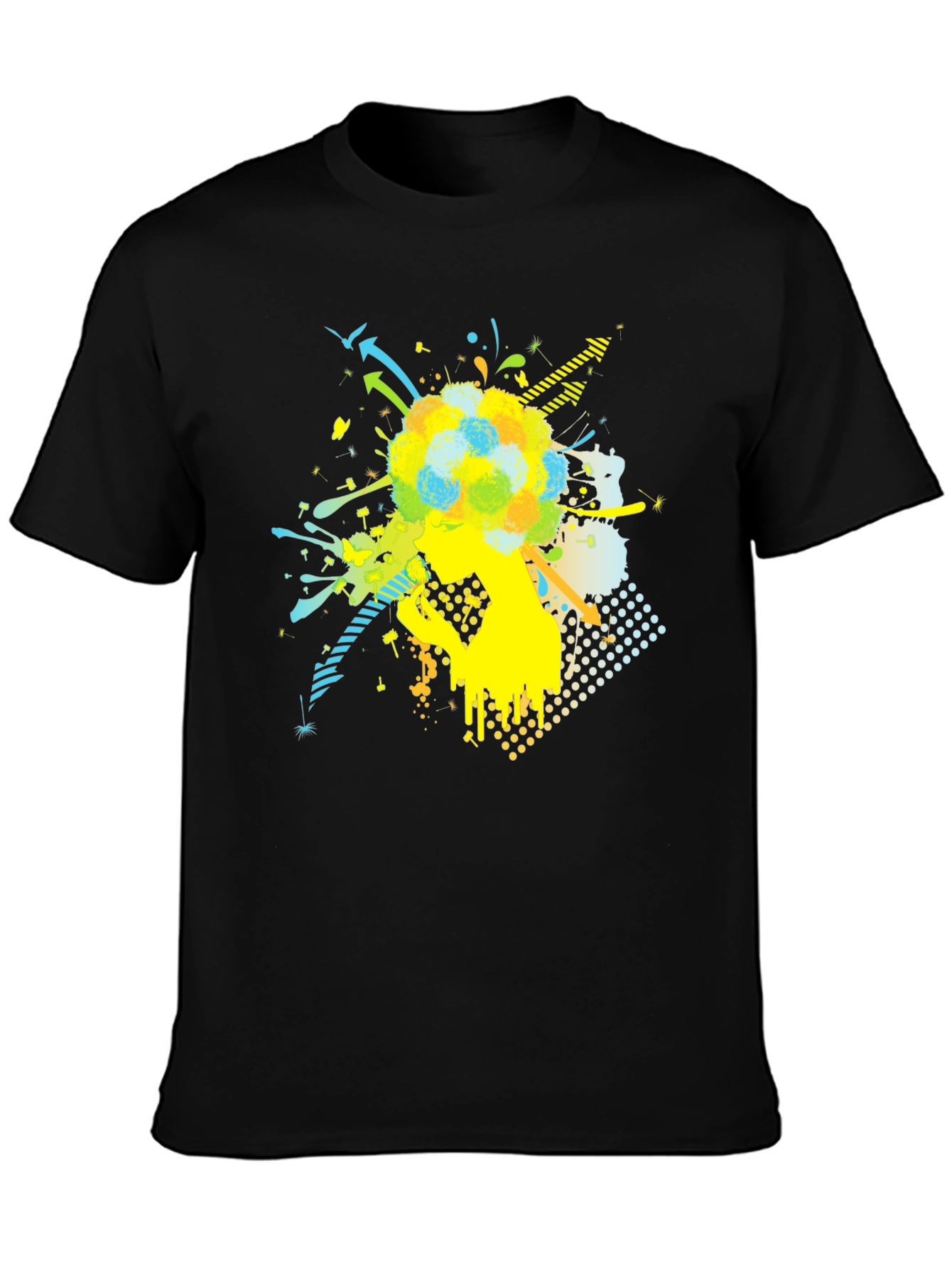 Mens Graphic Tee - Abstract Design Black T-Shirt