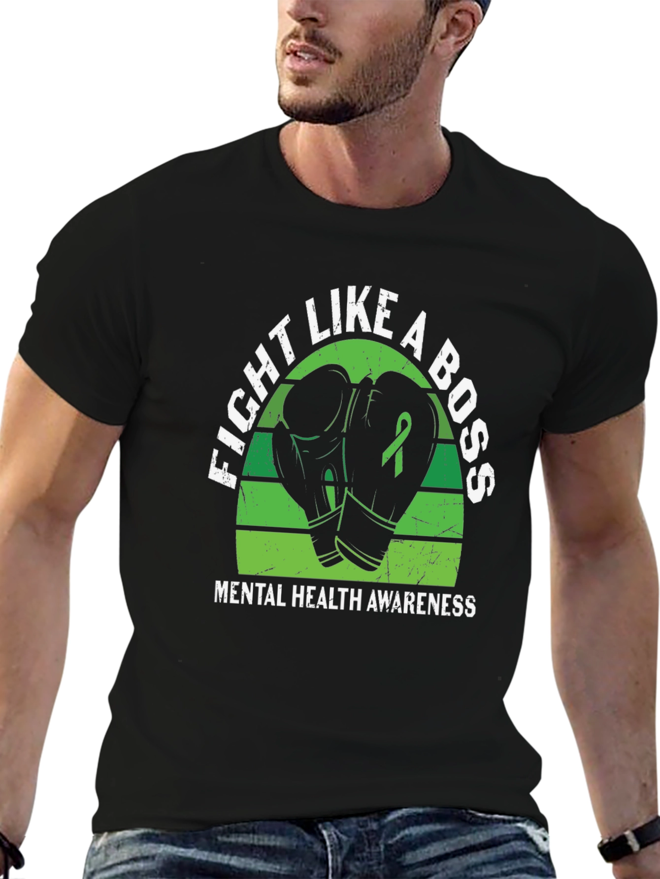 Fight Like A Boss Mental Health Awareness T-Shirt