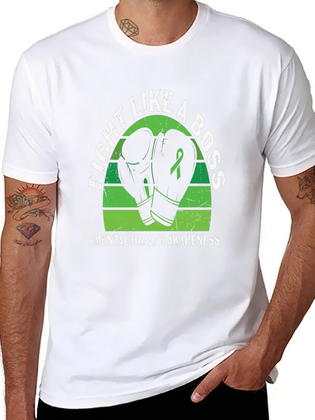 Fight Like A Boss Mental Health Awareness T-Shirt