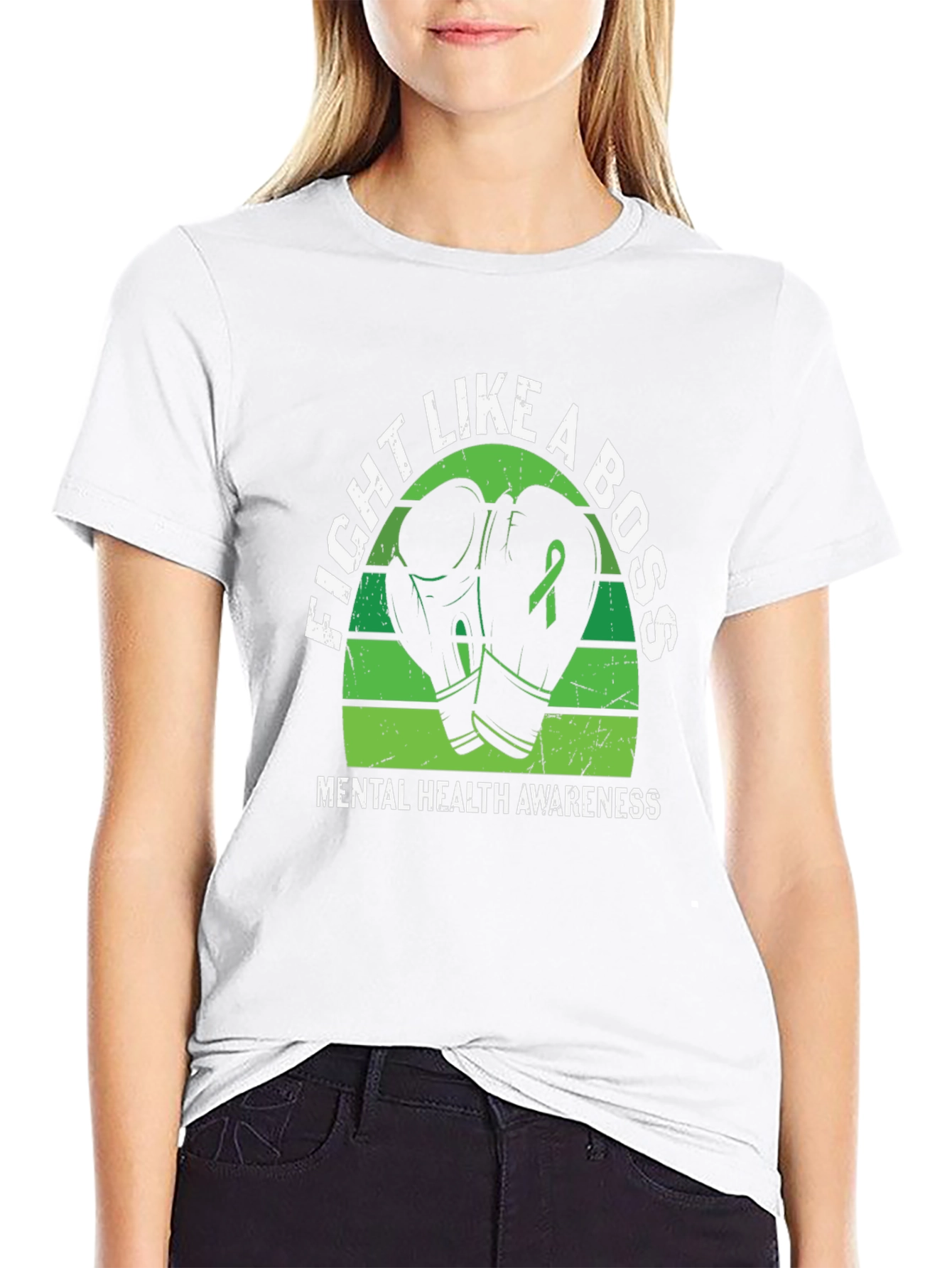 Fight Like A Boss Mental Health Awareness T-Shirt
