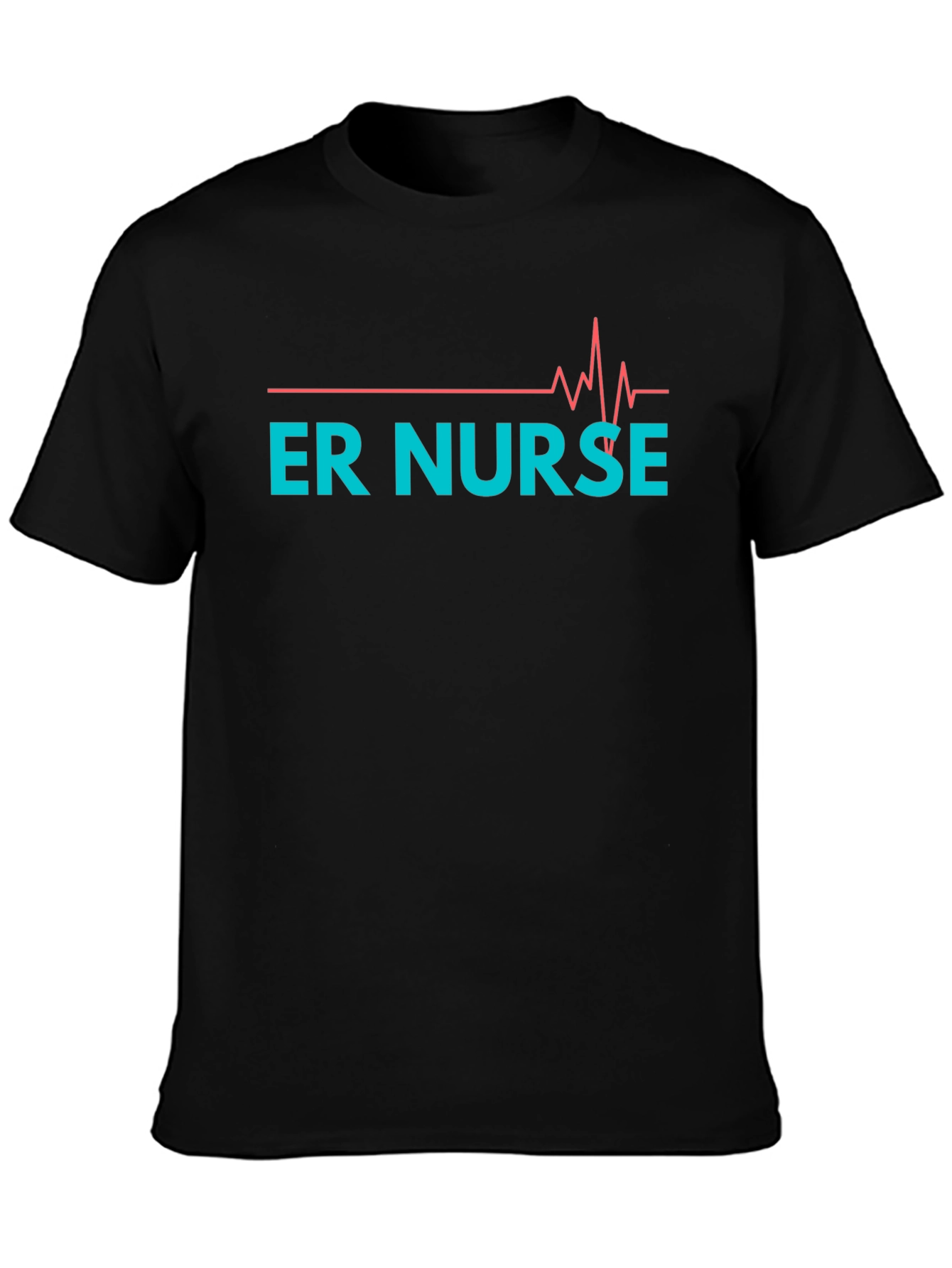 ER Nurse Graphic T-Shirt - Heartbeat Design