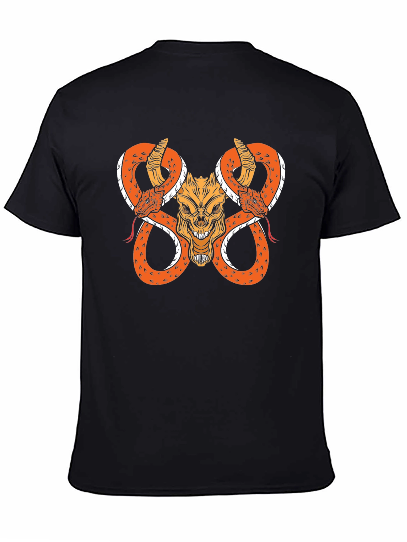 Skull & Snake Graphic Black T-Shirt