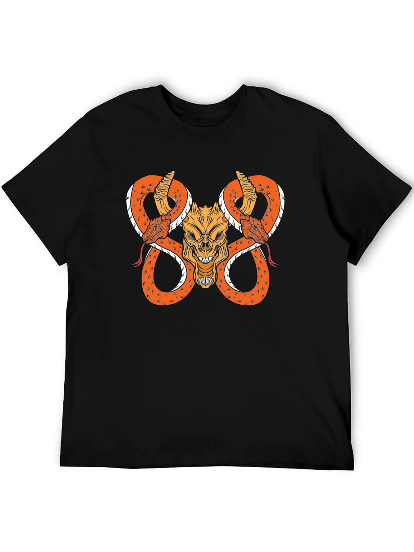 Skull & Snake Graphic Black T-Shirt