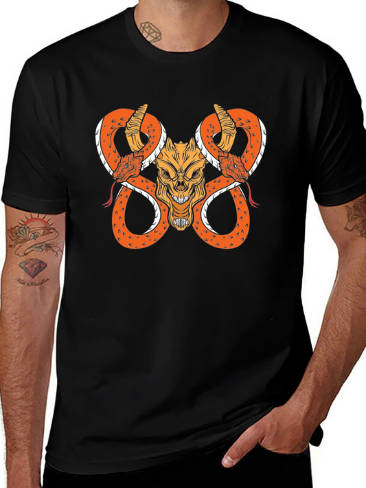 Skull & Snake Graphic Black T-Shirt