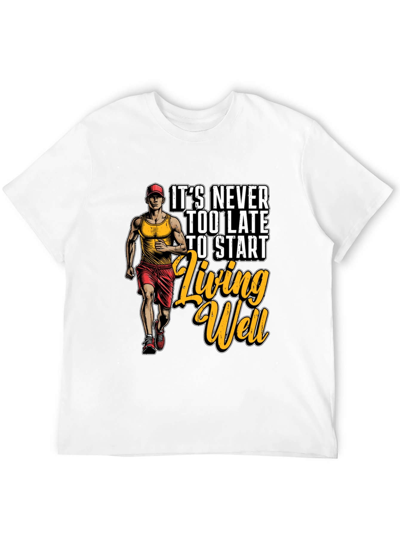 Motivational Running T-Shirt: Living Well