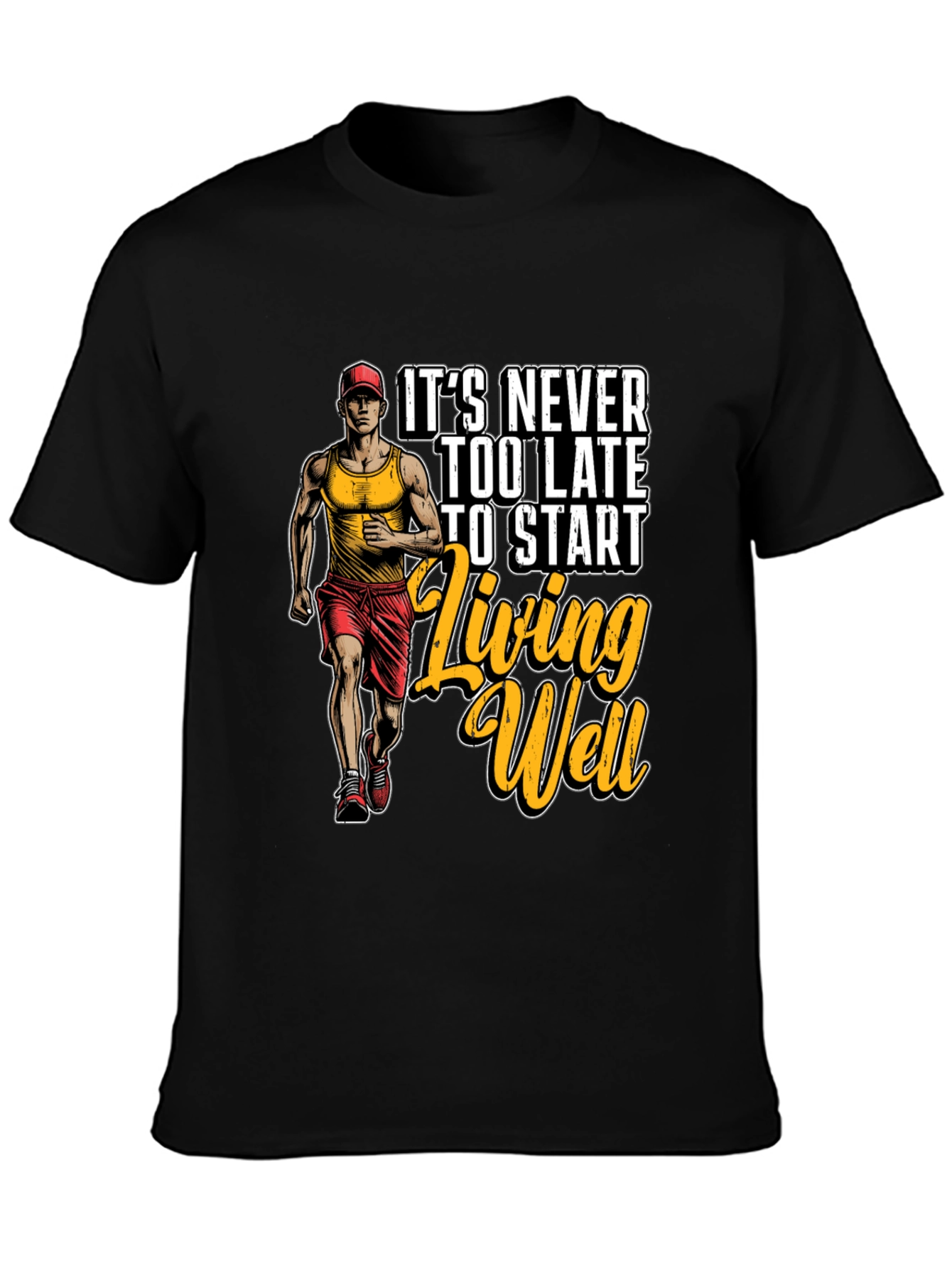 Motivational Running T-Shirt: Living Well