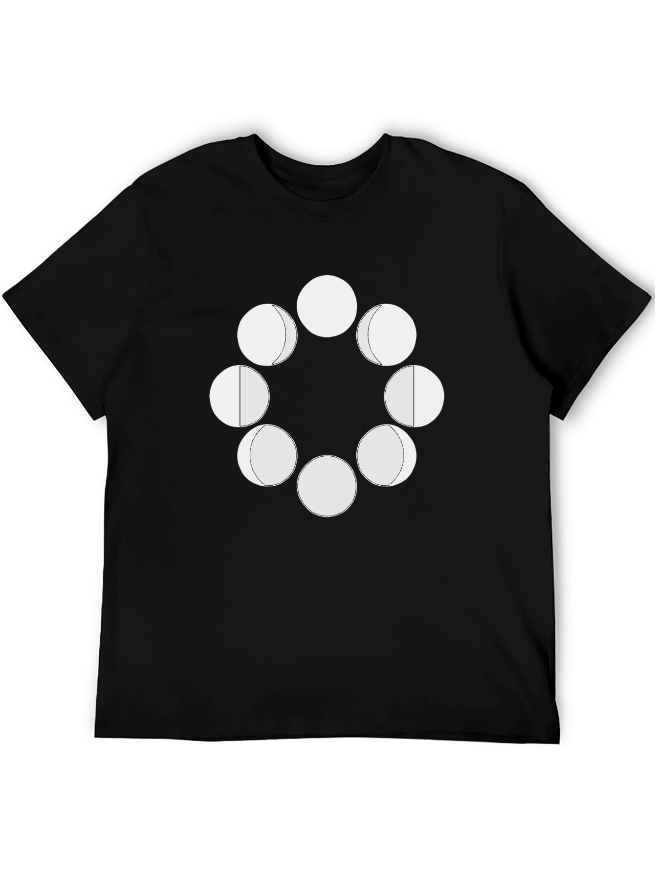 Lunar Cycle Graphic Tee - Black Cotton Comfort