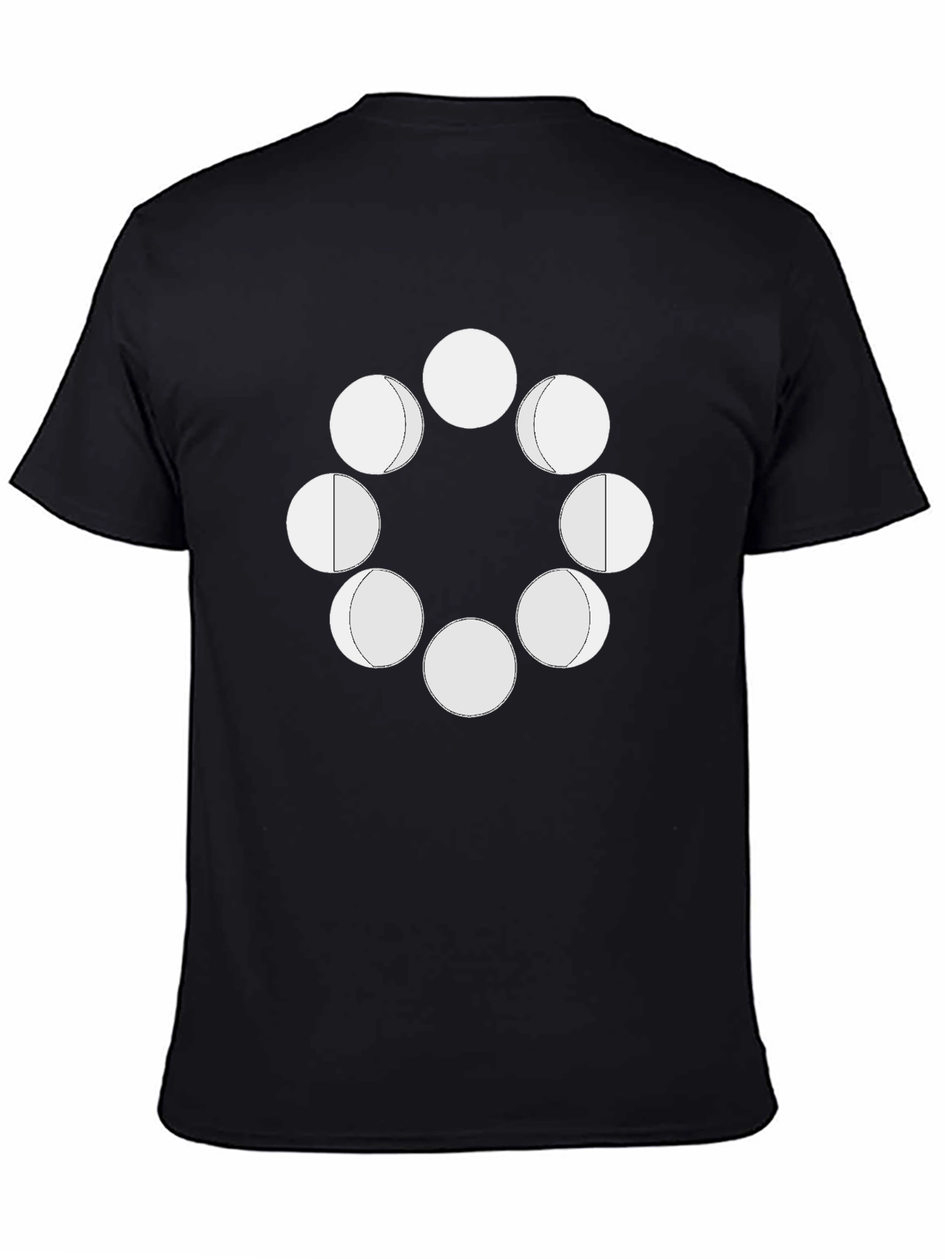Lunar Cycle Graphic Tee - Black Cotton Comfort