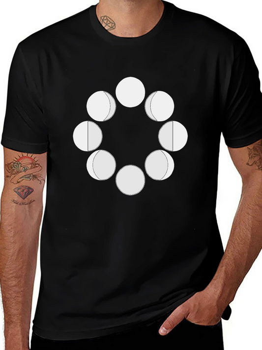 Lunar Cycle Graphic Tee - Black Cotton Comfort