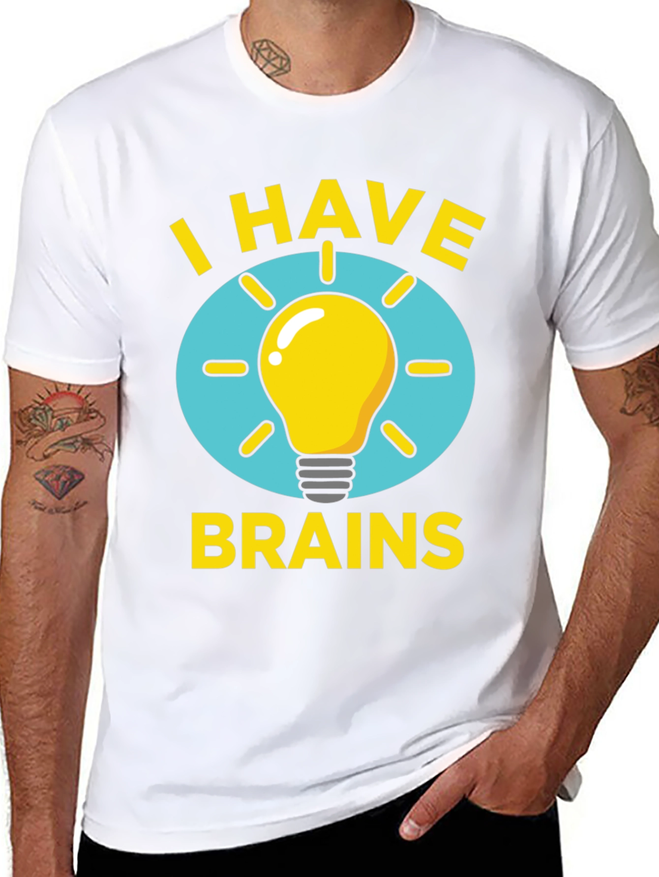 I Have Brains Light Bulb Graphic Tee