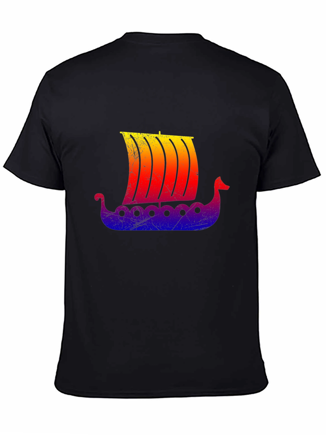 Viking Ship Graphic Tee - Black T-Shirt