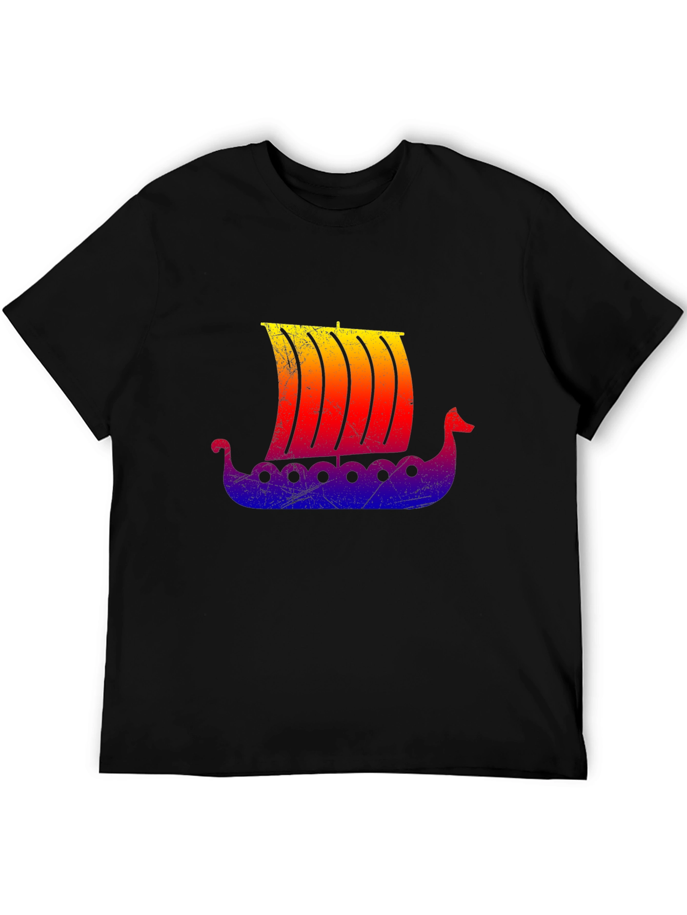 Viking Ship Graphic Tee - Black T-Shirt