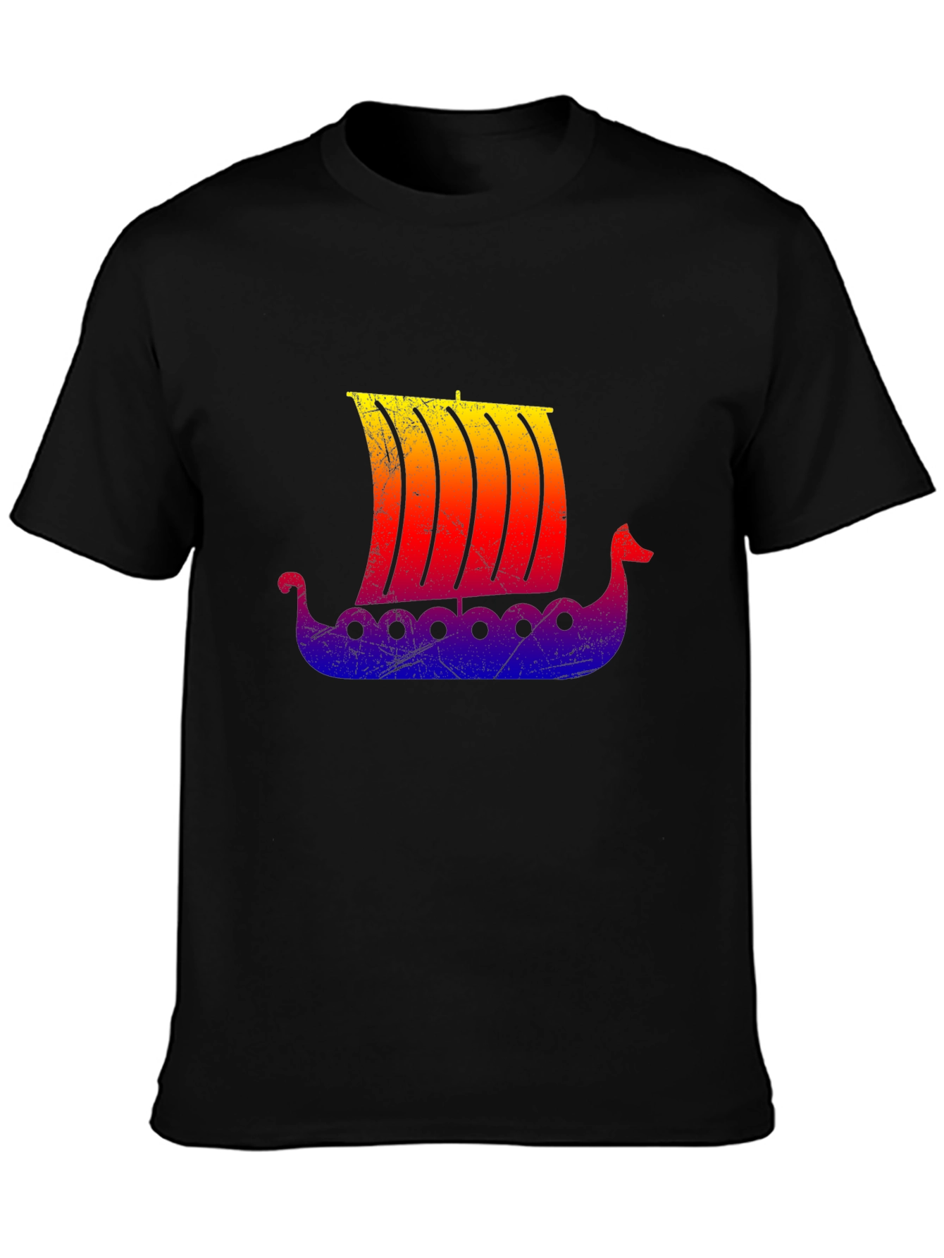 Viking Ship Graphic Tee - Black T-Shirt