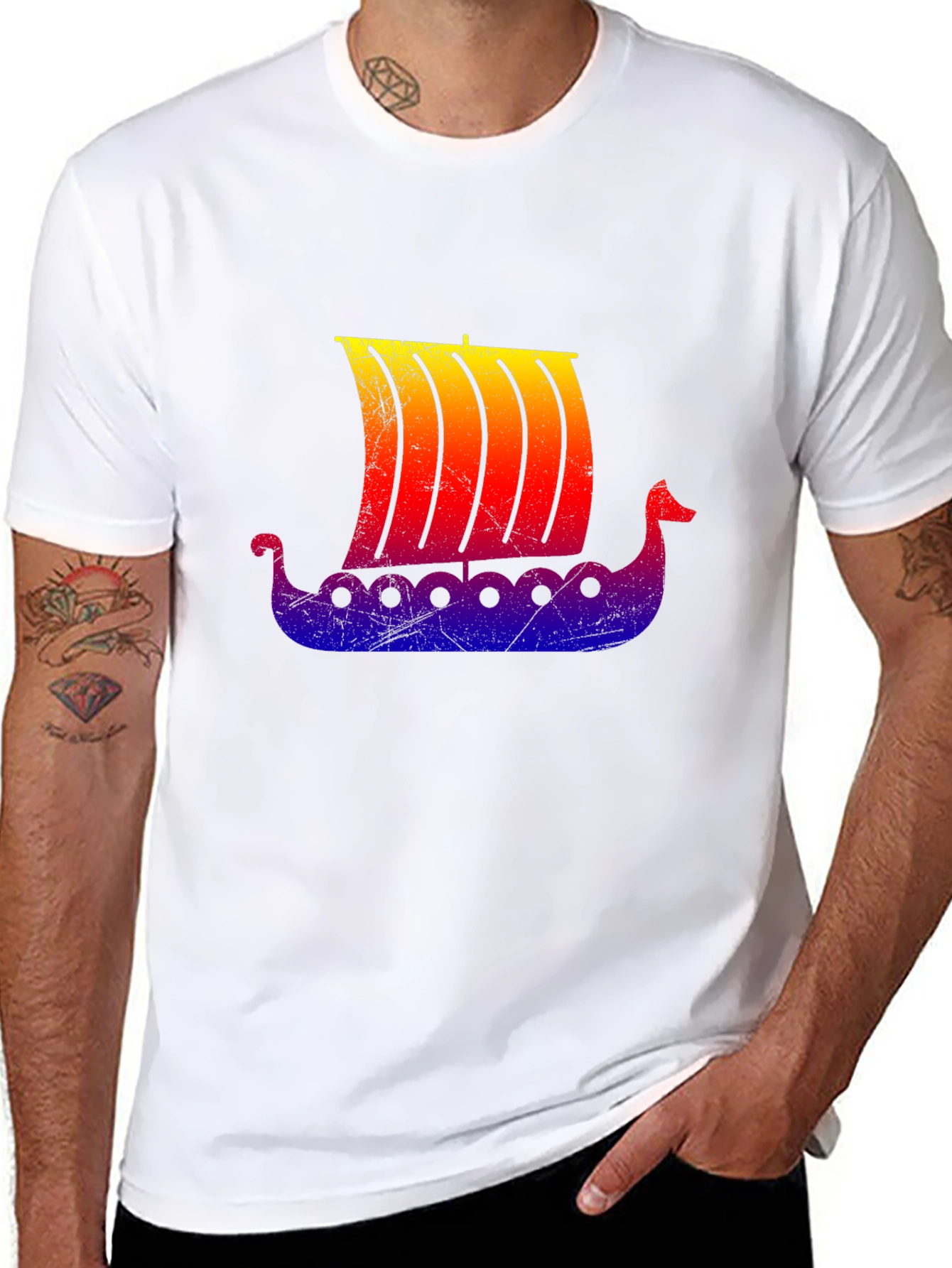 Viking Ship Graphic Tee - Black T-Shirt