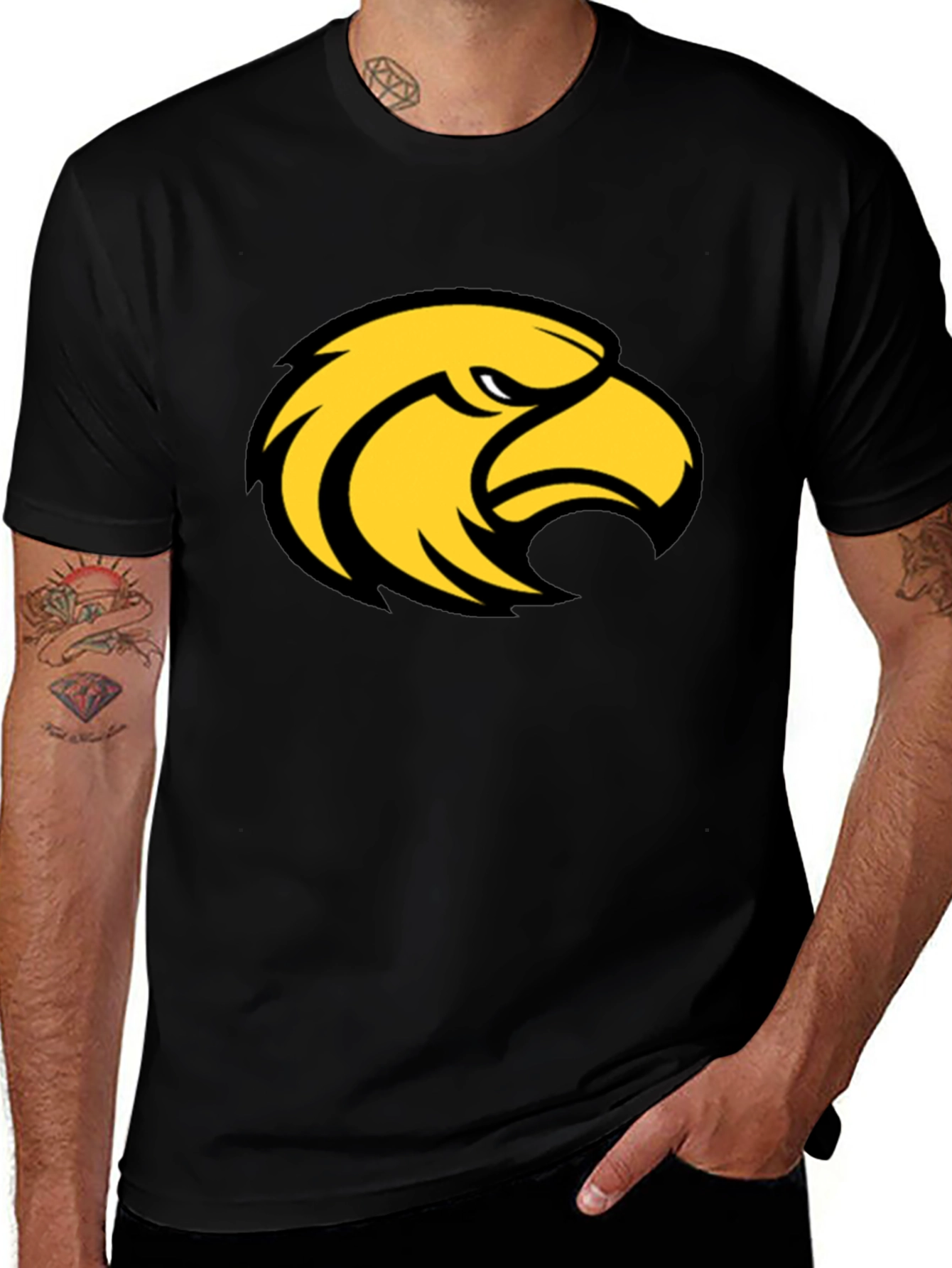Black T-Shirt with Eagle Graphic