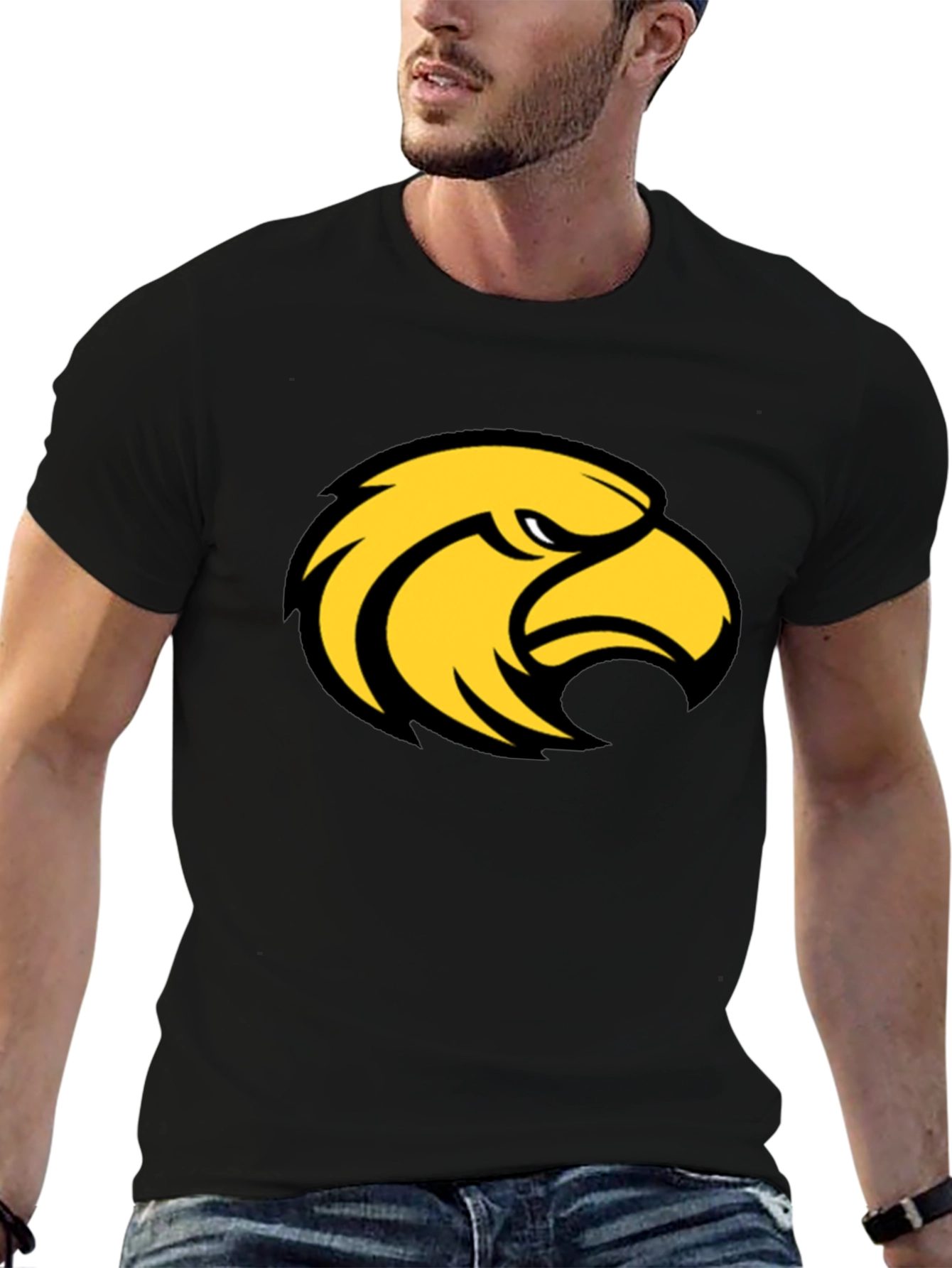 Black T-Shirt with Eagle Graphic