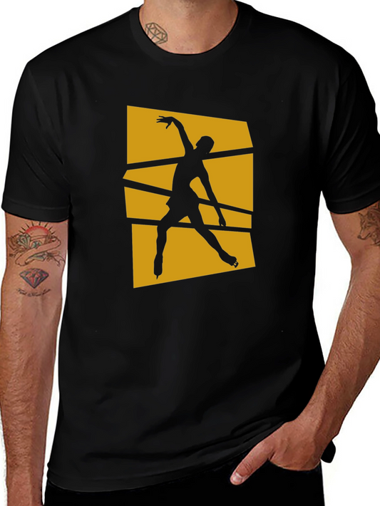 Figure Skating Graphic Tee - Stylish Black Cotton Shirt