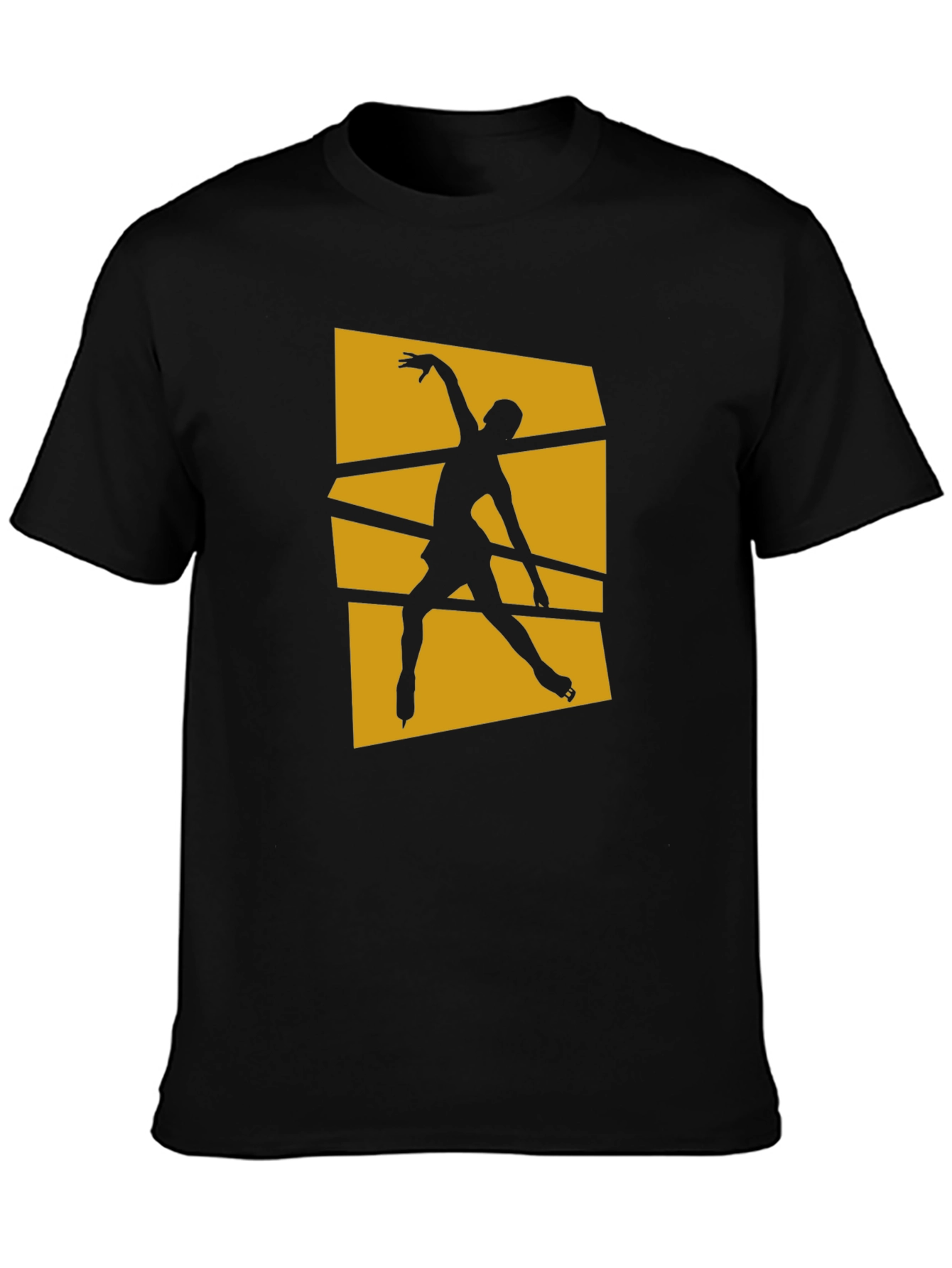 Figure Skating Graphic Tee - Stylish Black Cotton Shirt