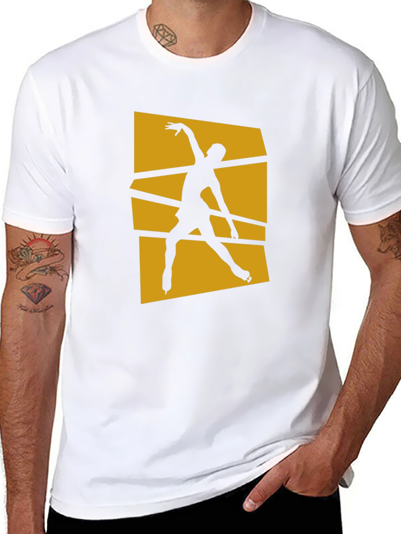 Figure Skating Graphic Tee - Stylish Black Cotton Shirt