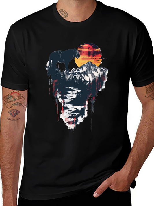 Mountain Sunset Black T-Shirt