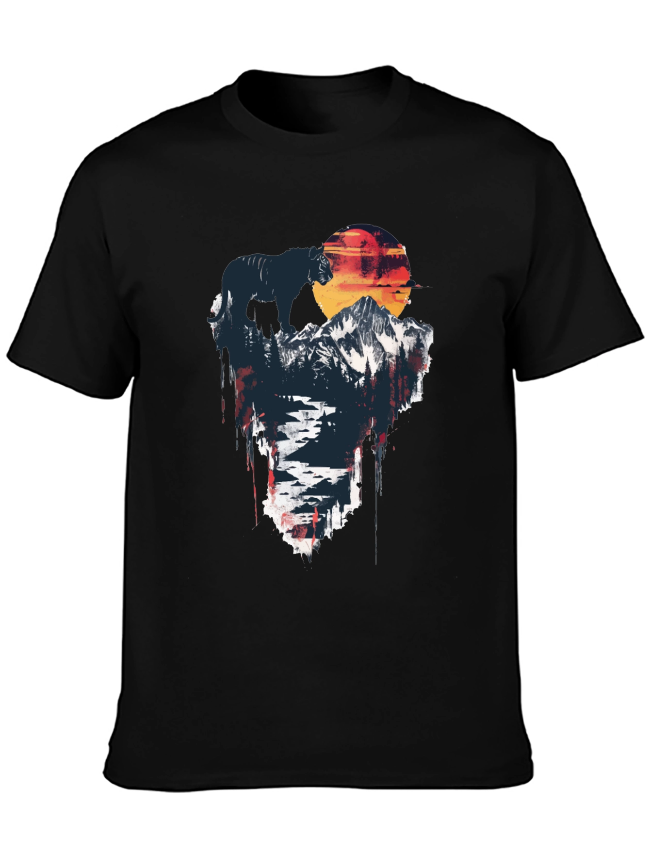 Mountain Sunset Black T-Shirt