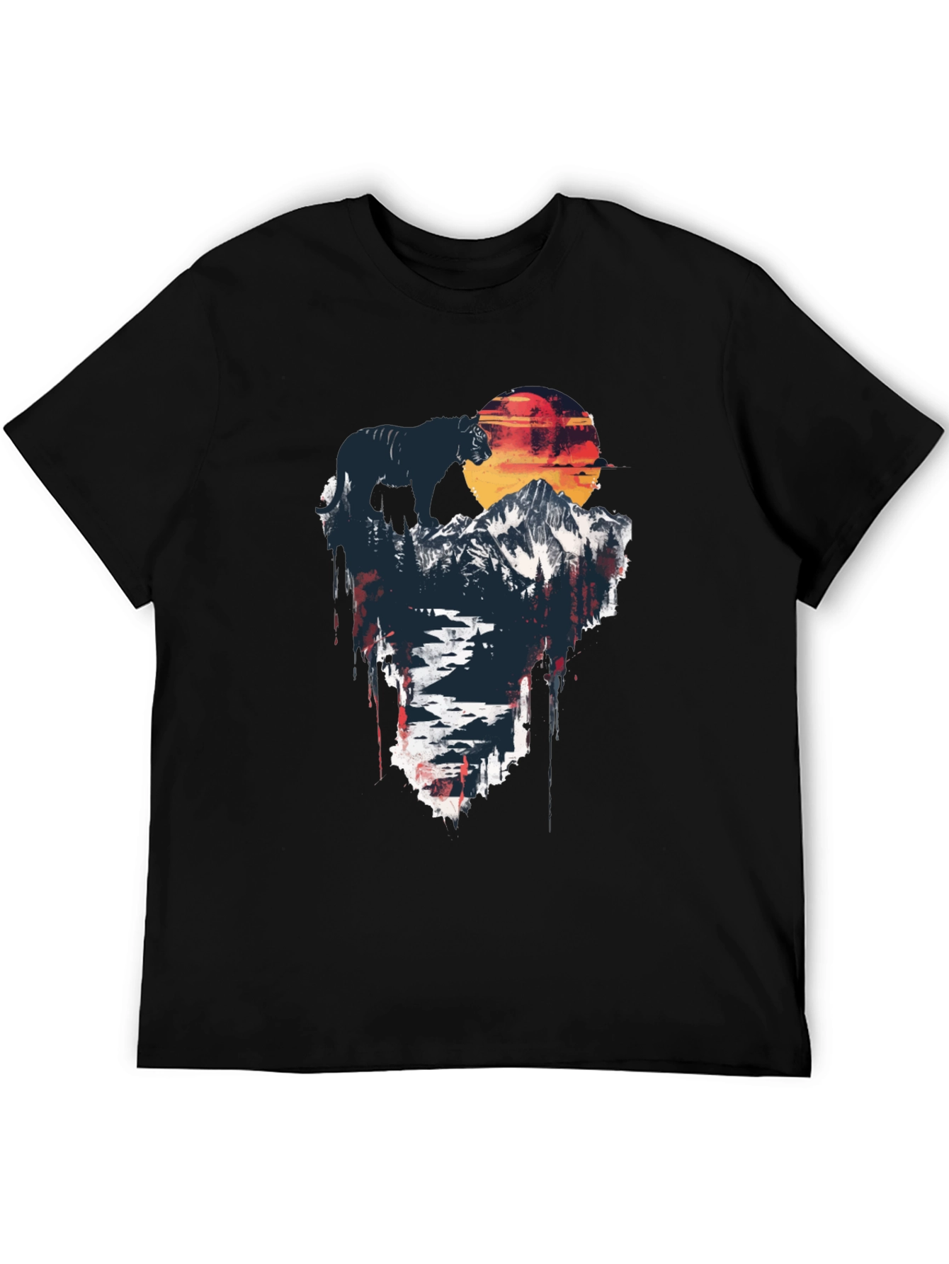 Mountain Sunset Black T-Shirt