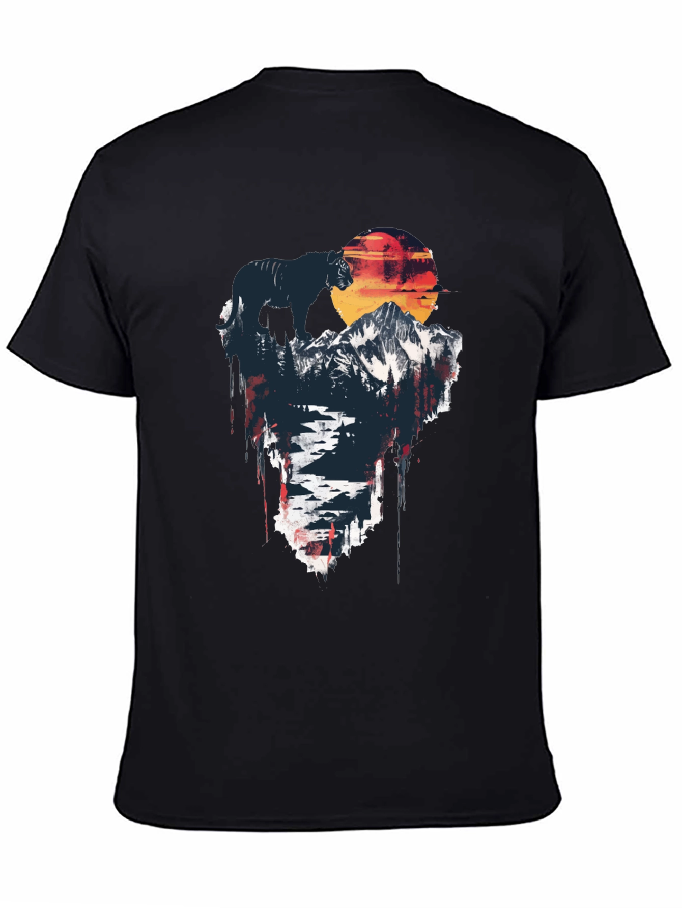 Mountain Sunset Black T-Shirt