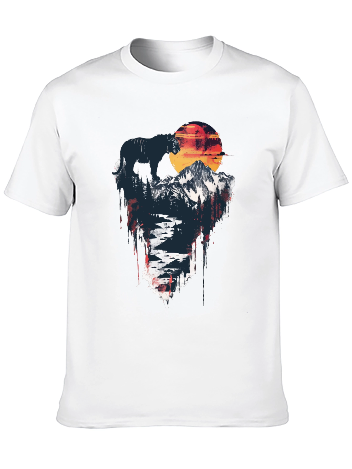 Mountain Sunset Black T-Shirt