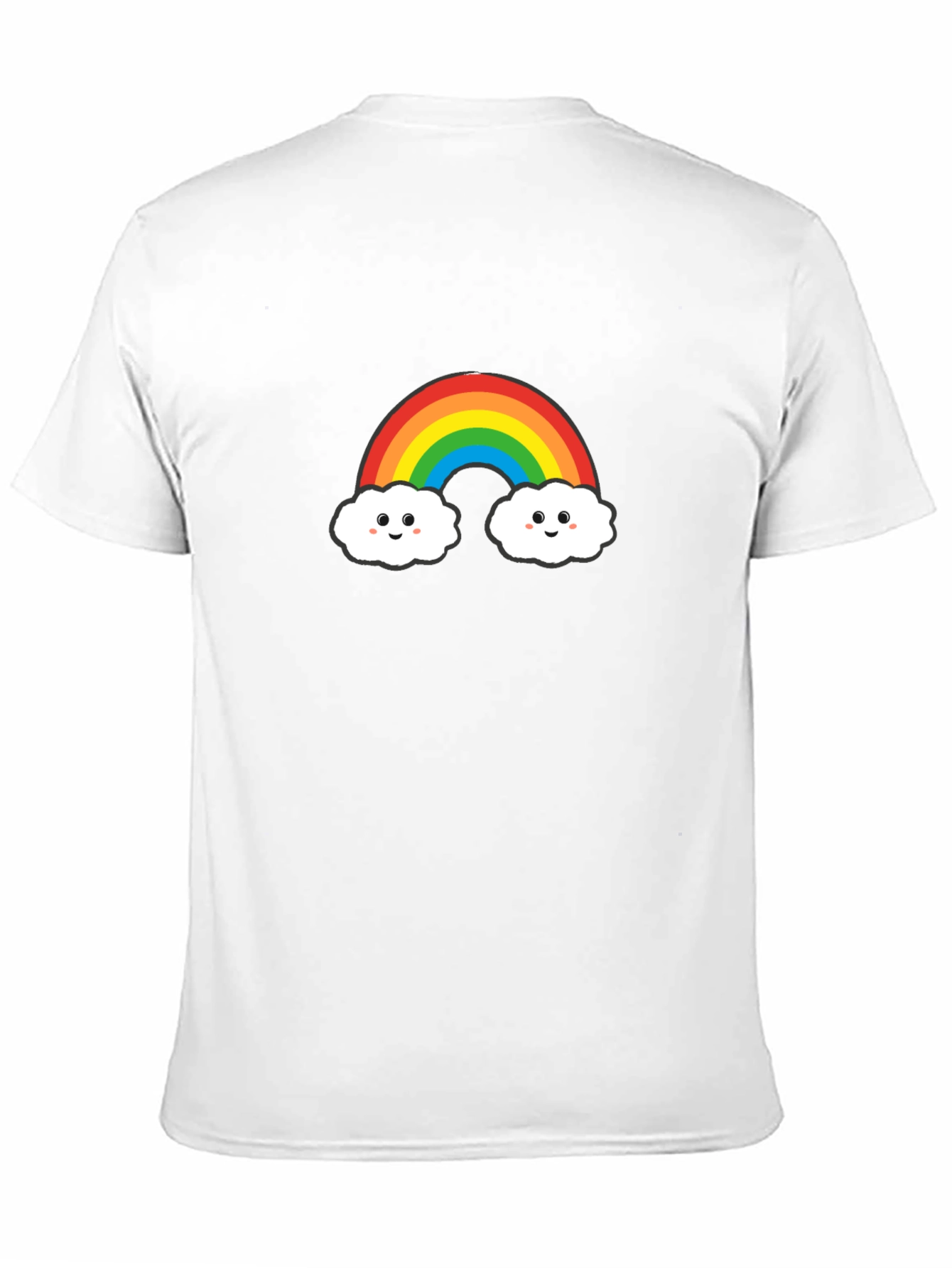 Cute Rainbow Cloud Graphic Tee - Black
