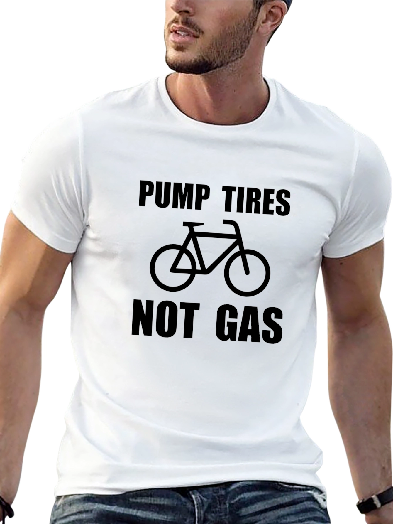 Pump Tires Not Gas - Black Graphic T-Shirt