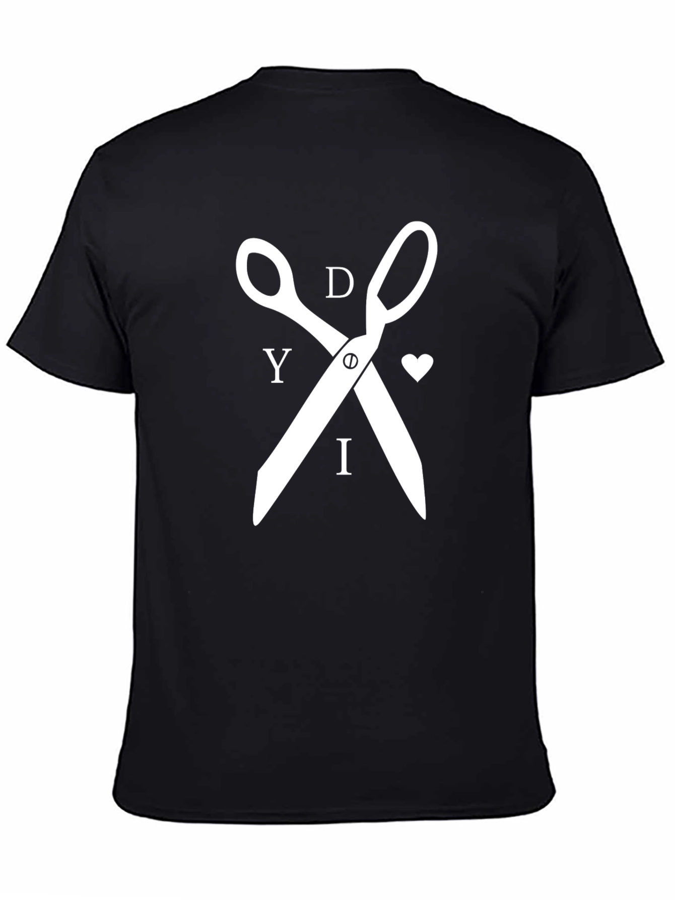 DIY Scissors Graphic Tee - Black Cotton T-Shirt