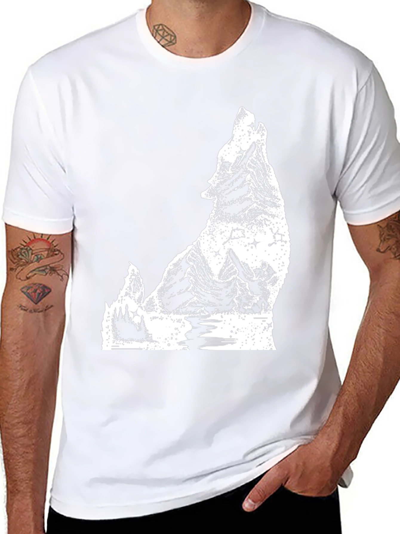 Wolf Graphic T-Shirt - Mens Black Tee