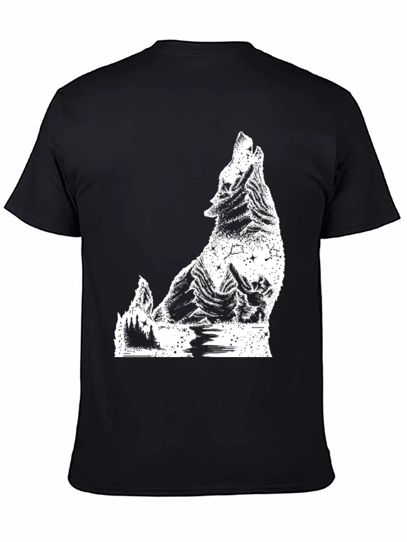 Wolf Graphic T-Shirt - Mens Black Tee