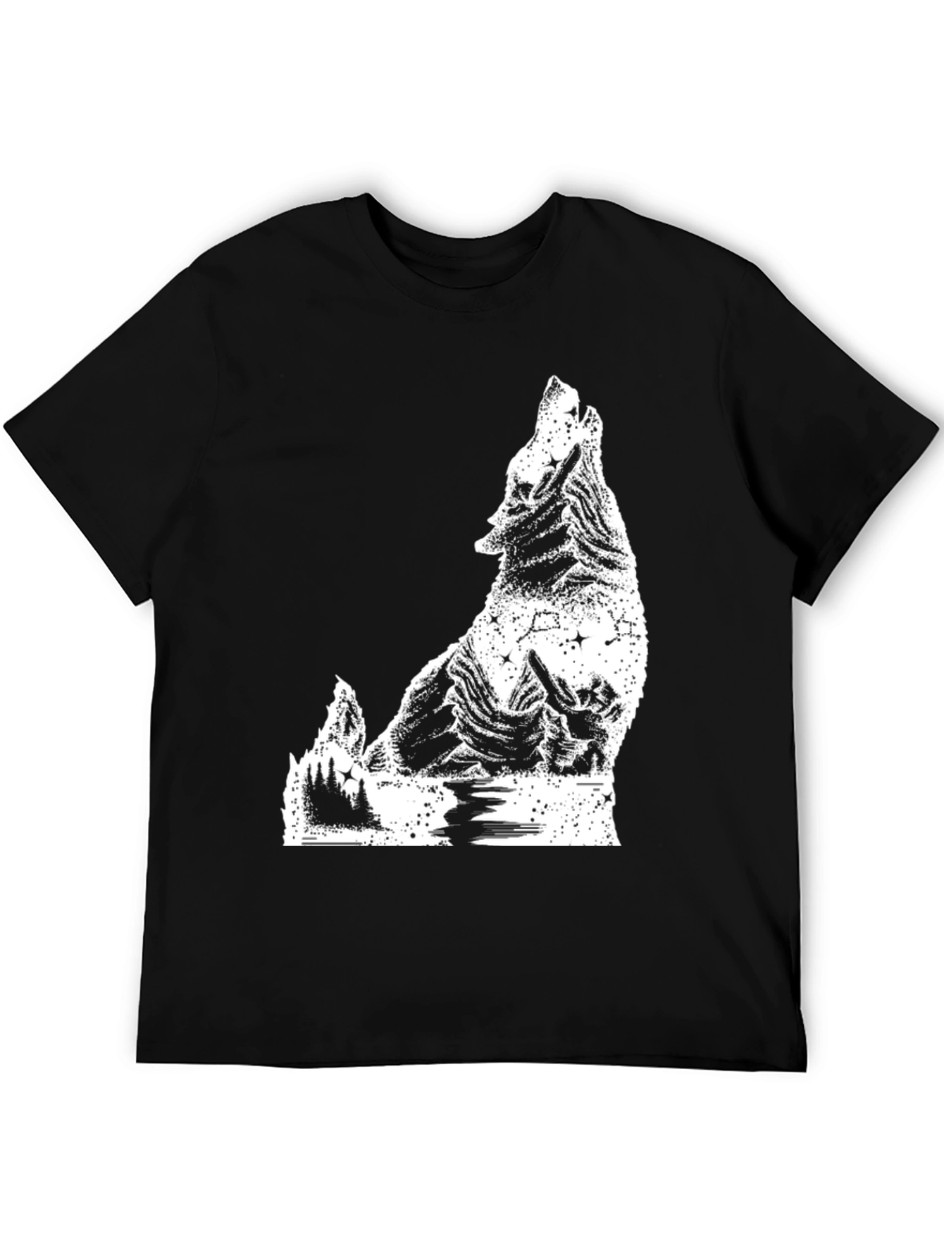 Wolf Graphic T-Shirt - Mens Black Tee